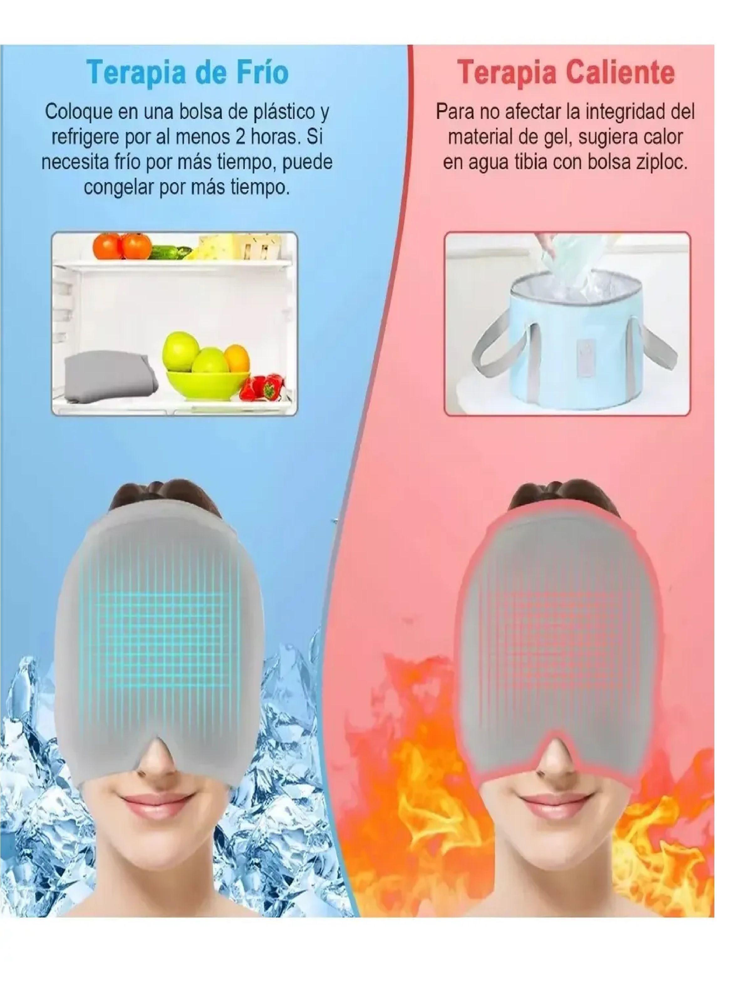 Pack X5 Gorro Gel Alivio De Migraña Frio Calor Color Gris-2