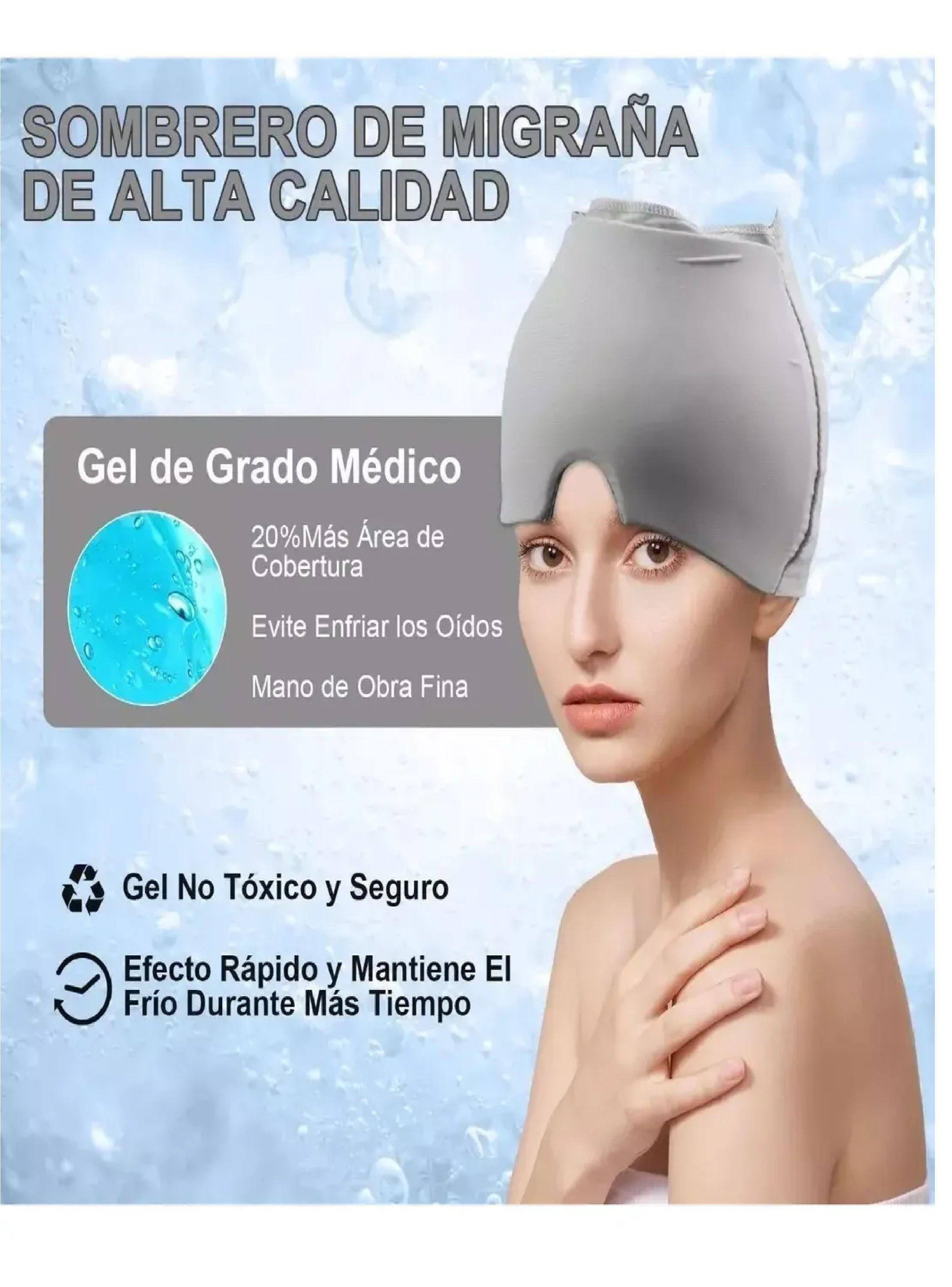 Pack X5 Gorro Gel Alivio De Migraña Frio Calor Color Gris-3