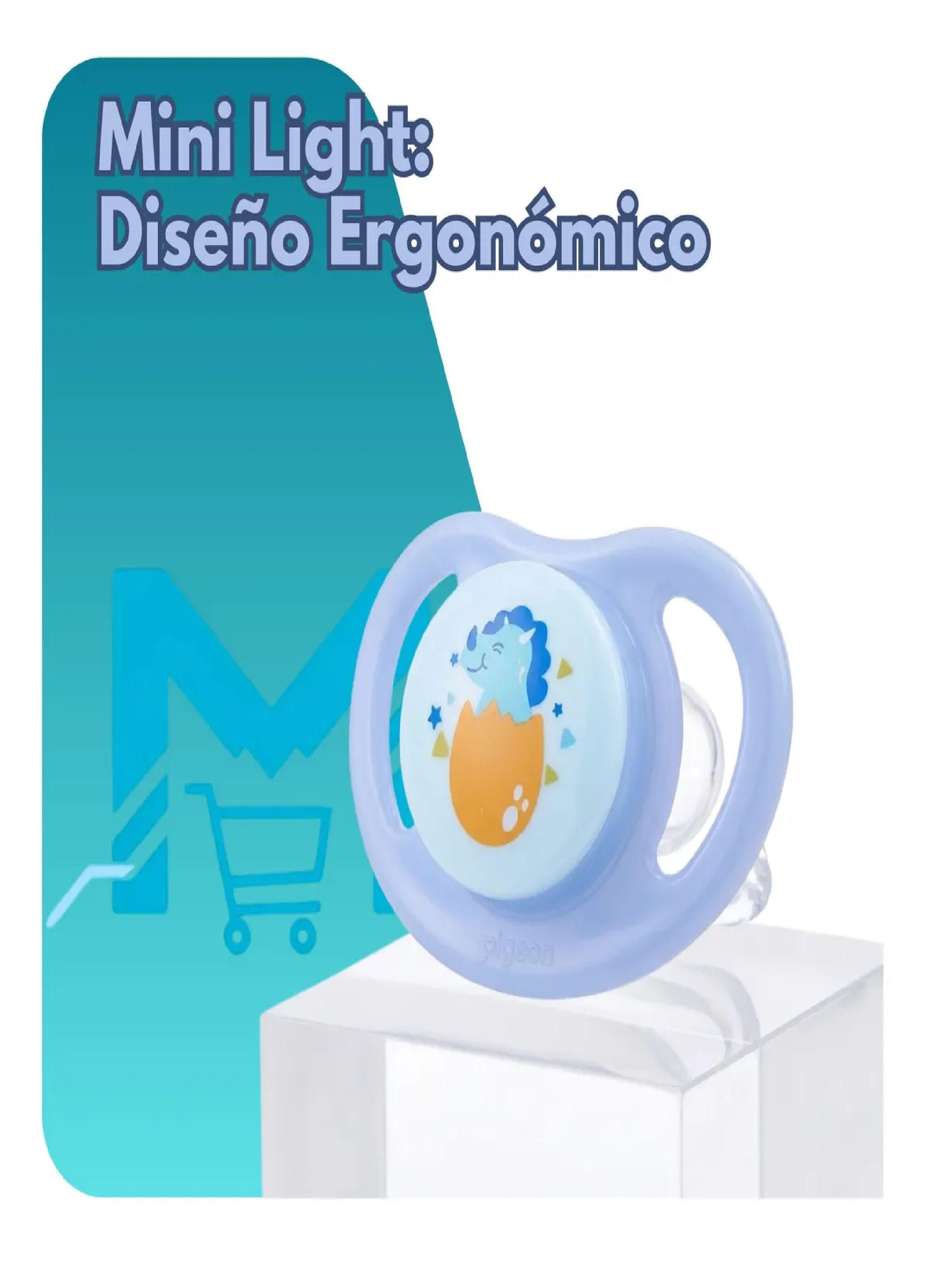 Chupete Mini Light 2 Pcs Odontologico Pigeon Libre Bpa Celeste Verde-2