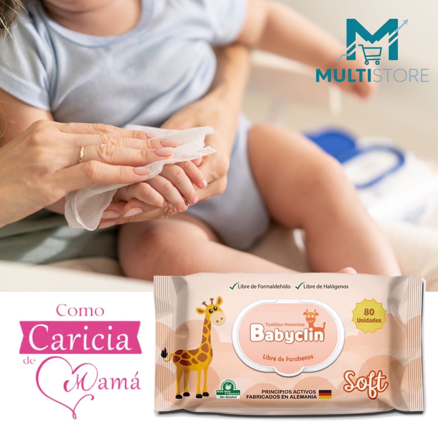 Toallas Humedas Babyclin Soft X80 Hipoalergenicas Aloe Vera-4