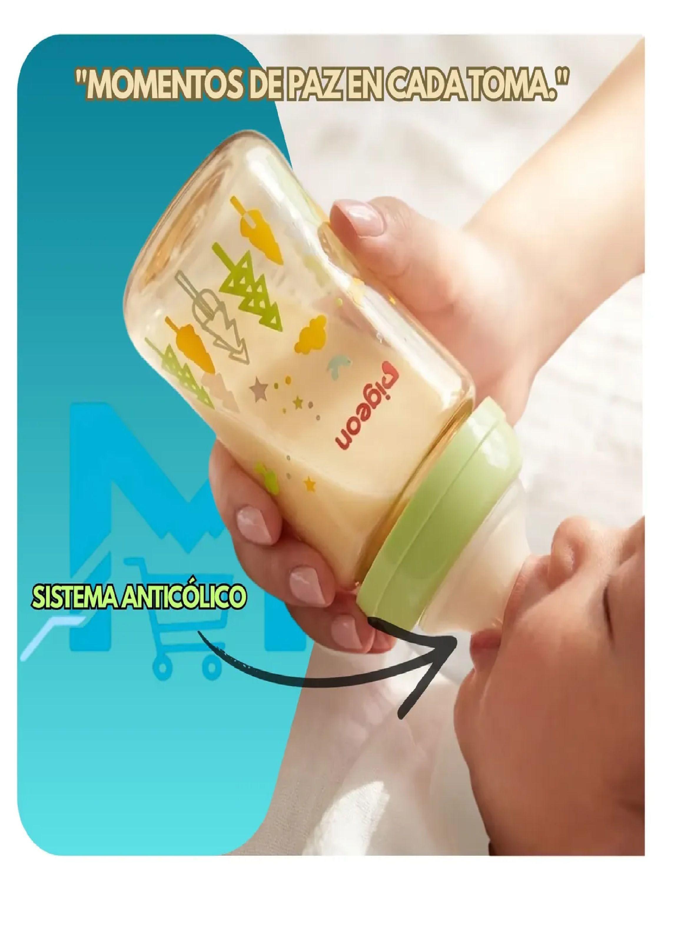 Biberon mamadera Softouch Pigeon Ppsu 240ml Anticolico Verde-5