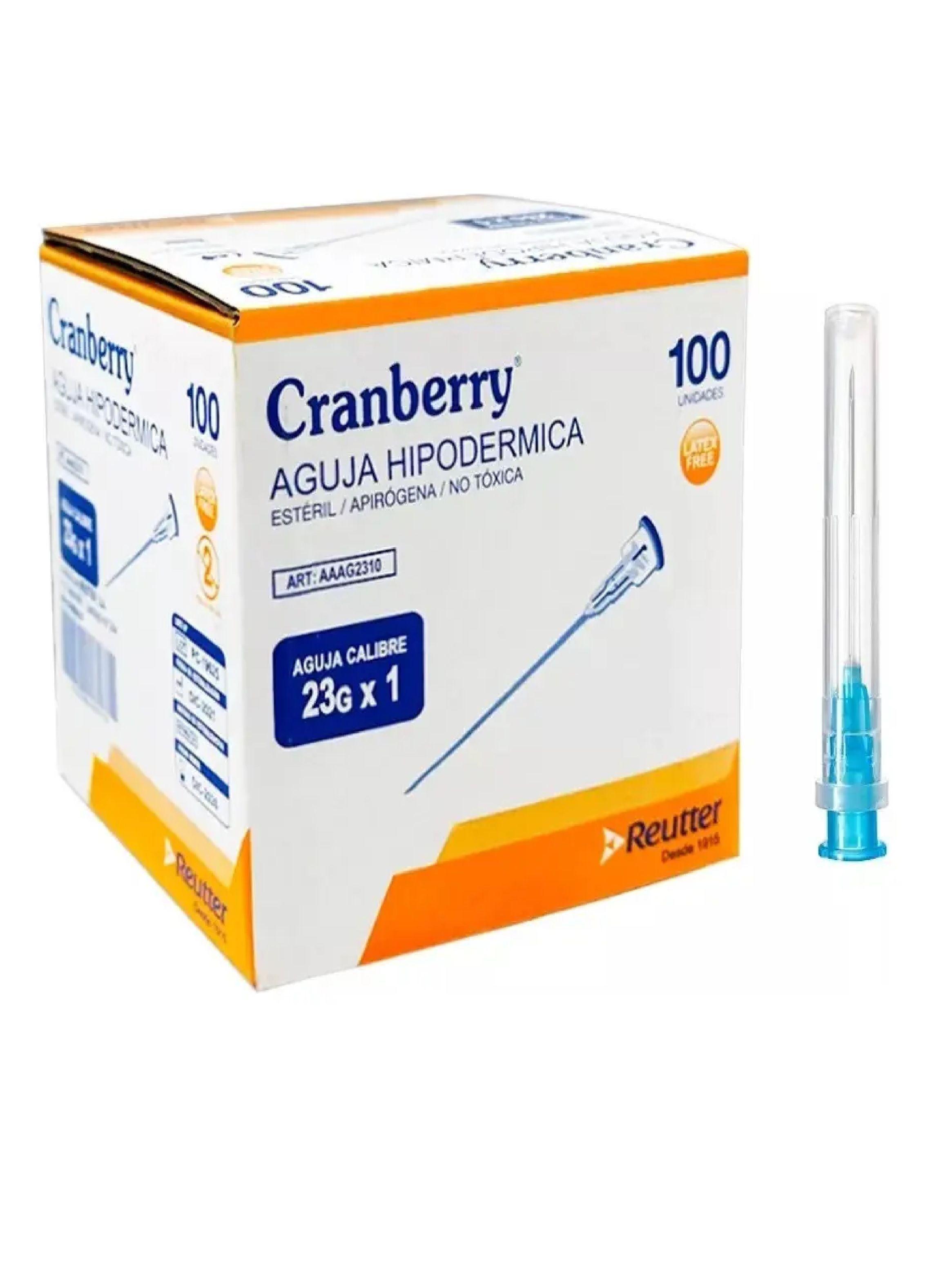 Aguja Hipodermica 23g X 1 Caja 100 Unds Cranberry-1