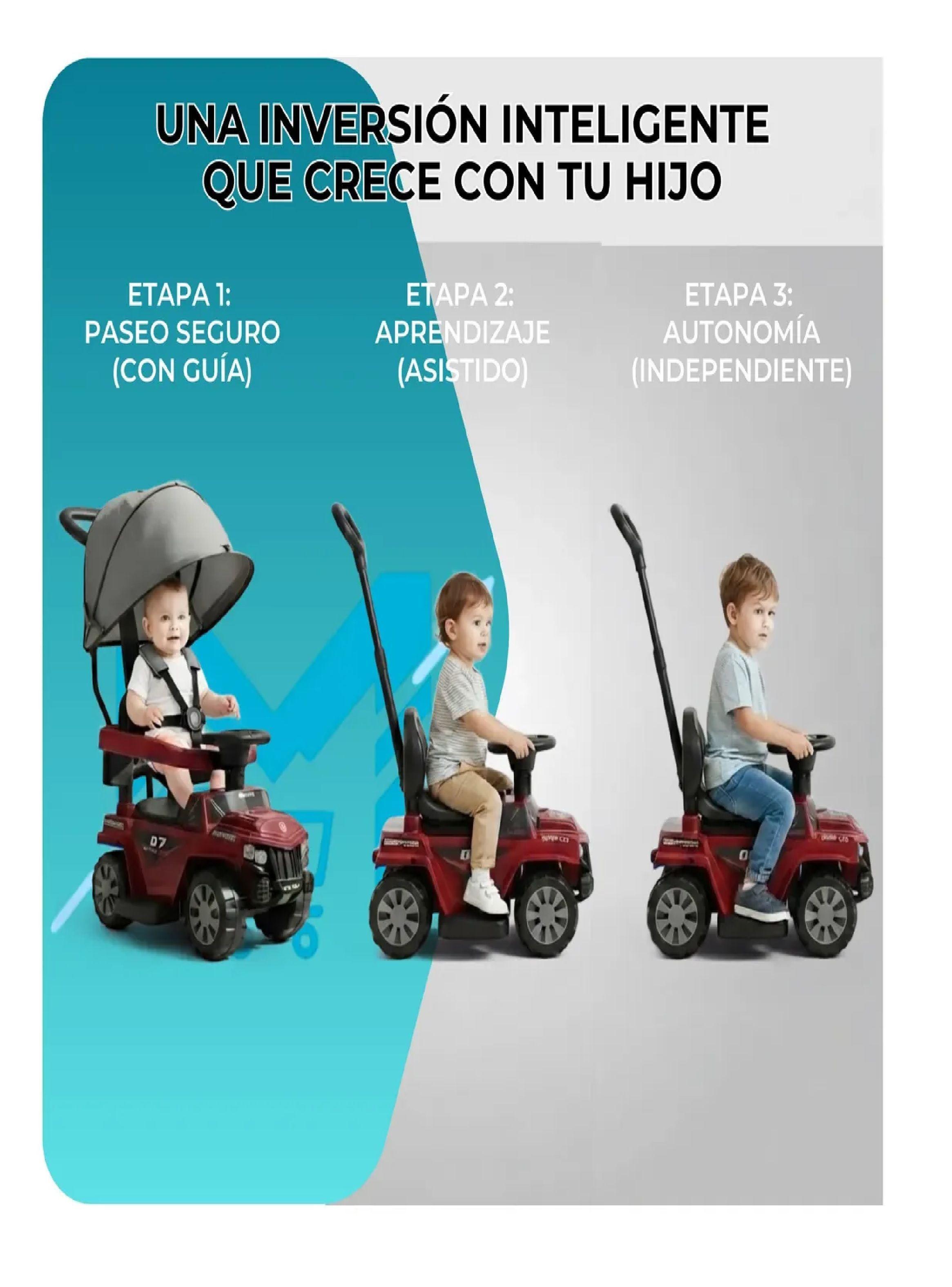 Carrito Montable Correpasillos Con Sombrilla Luces Y Sonido-4