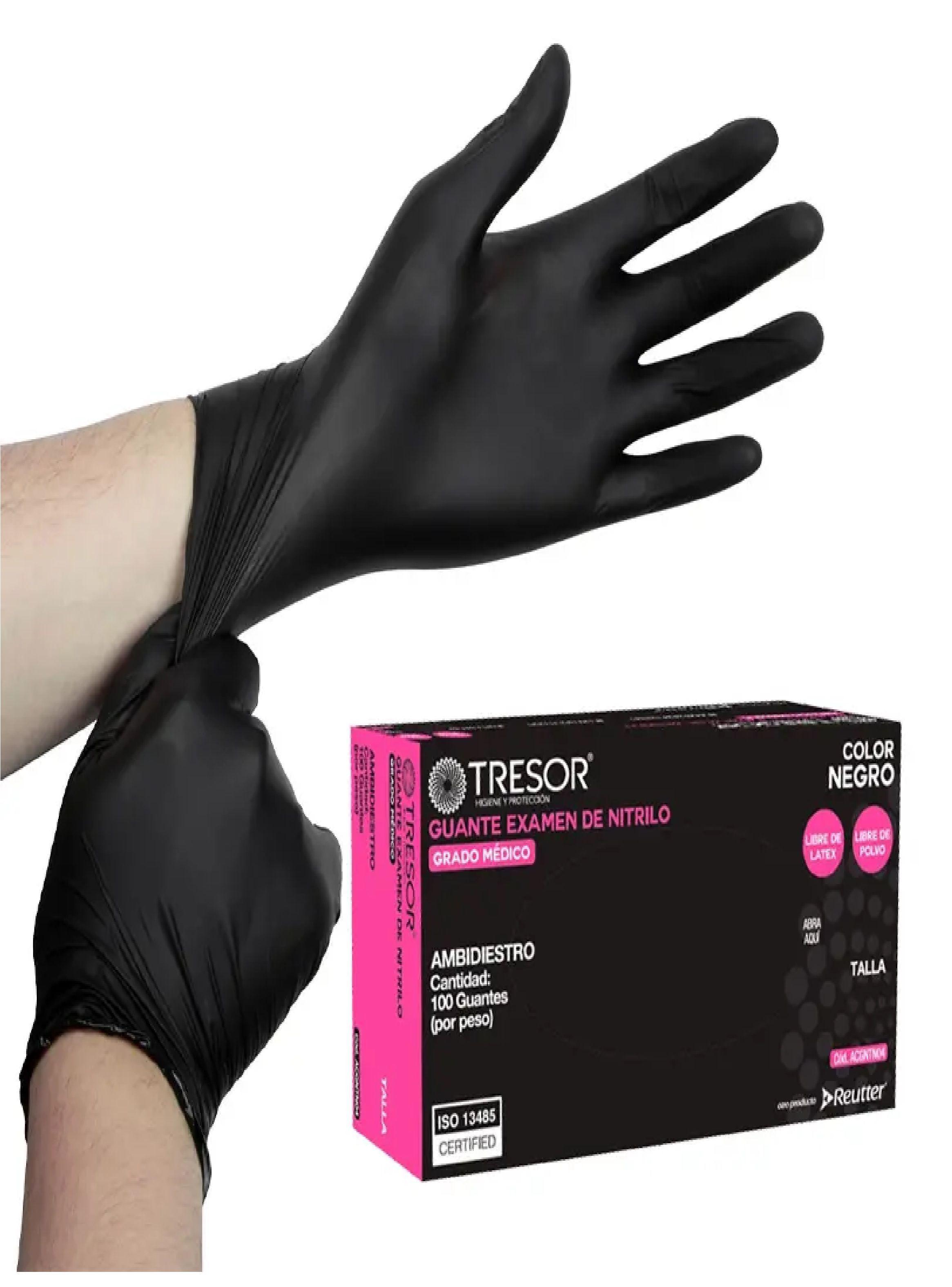 Guante Nitrilo Negro Descartable Tresor Talla S 500 Unidades-3