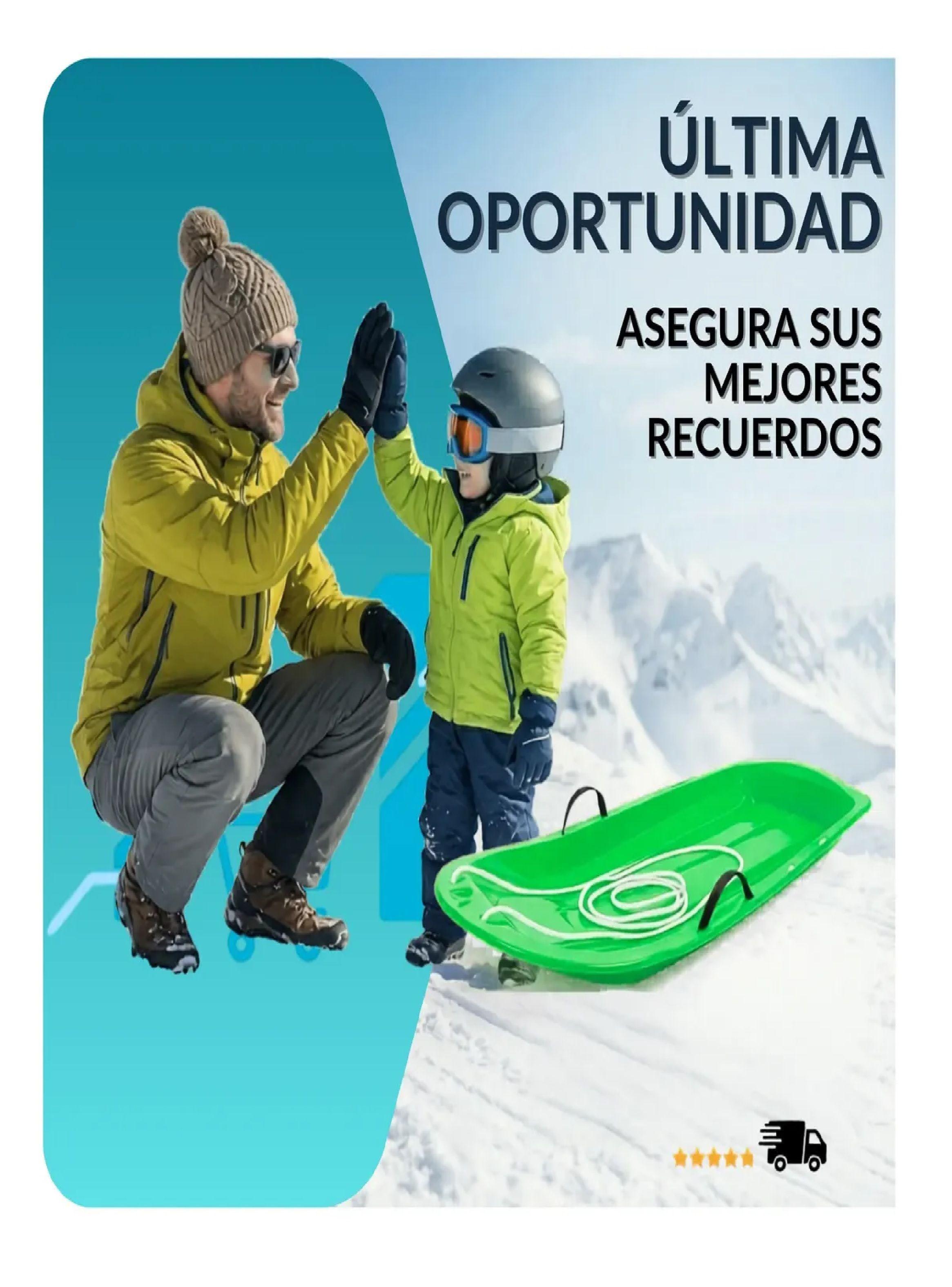 Trineo Nieve Deslizante Con Agarre Y Cuerda Ni os Y Adultos Verde-3