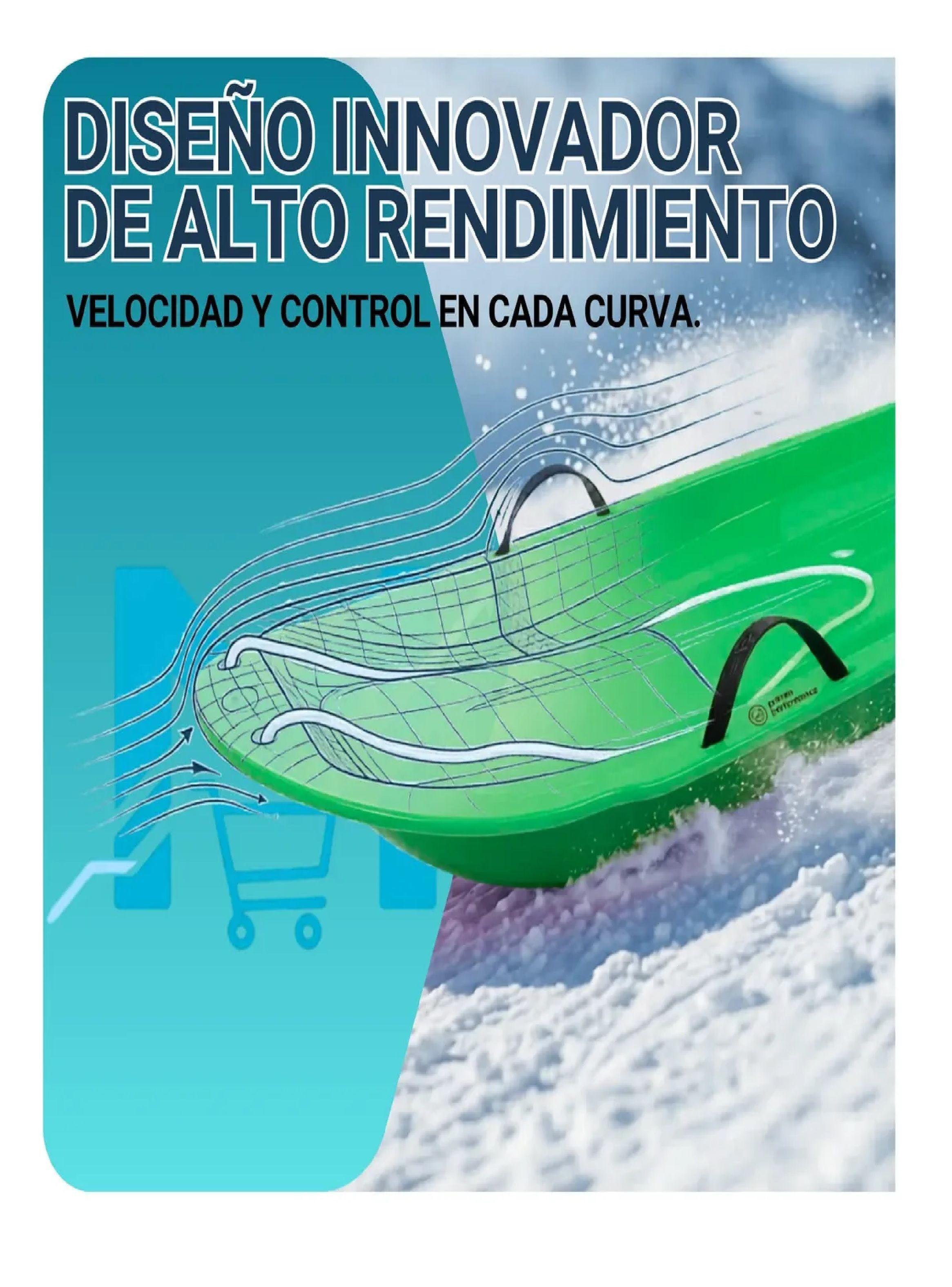 Trineo Nieve Deslizante Con Agarre Y Cuerda Ni os Y Adultos Verde-4