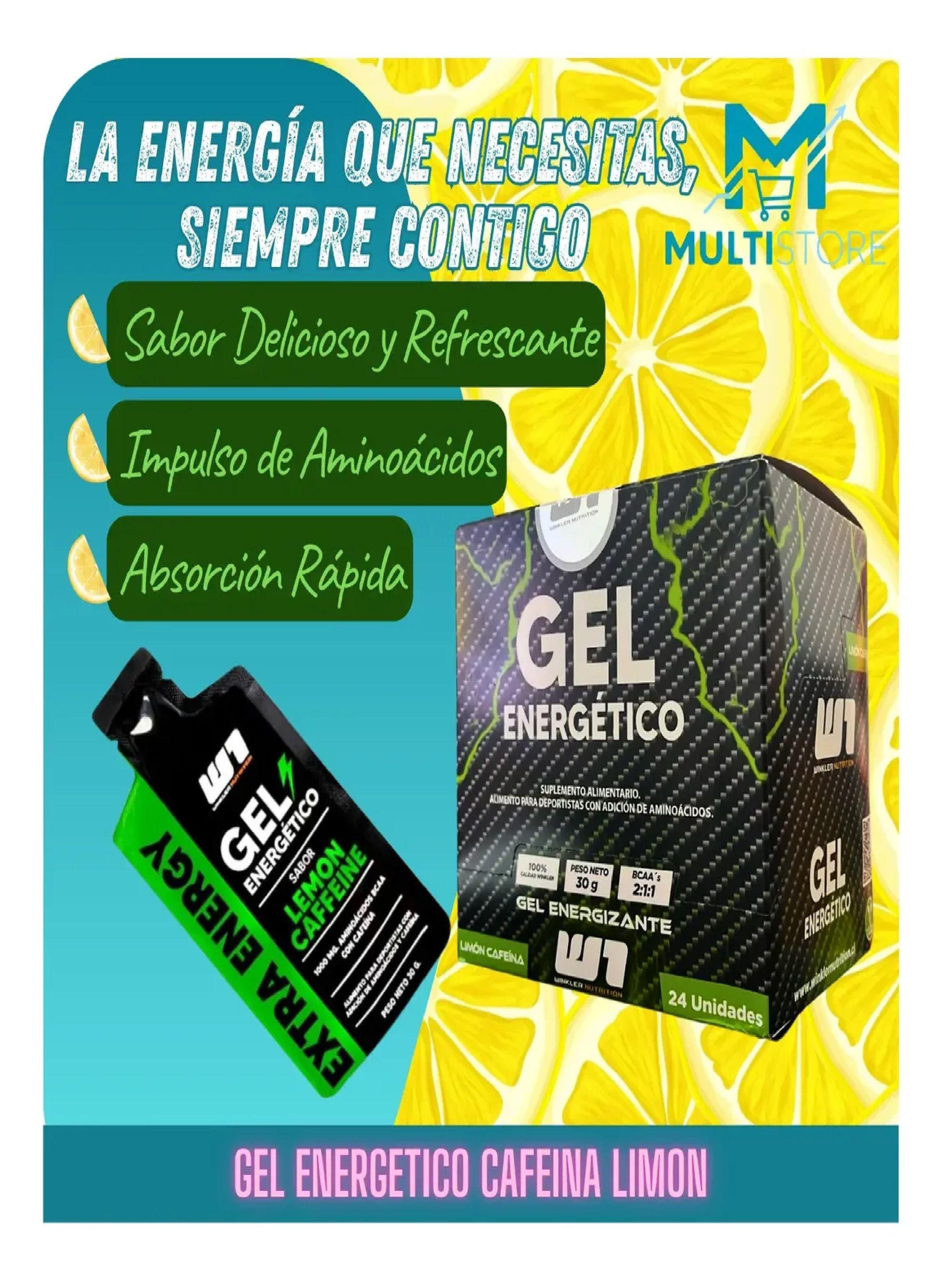 Gel Energetico Winkler Limon Cafeina Energy Pack De 6 Unids-4