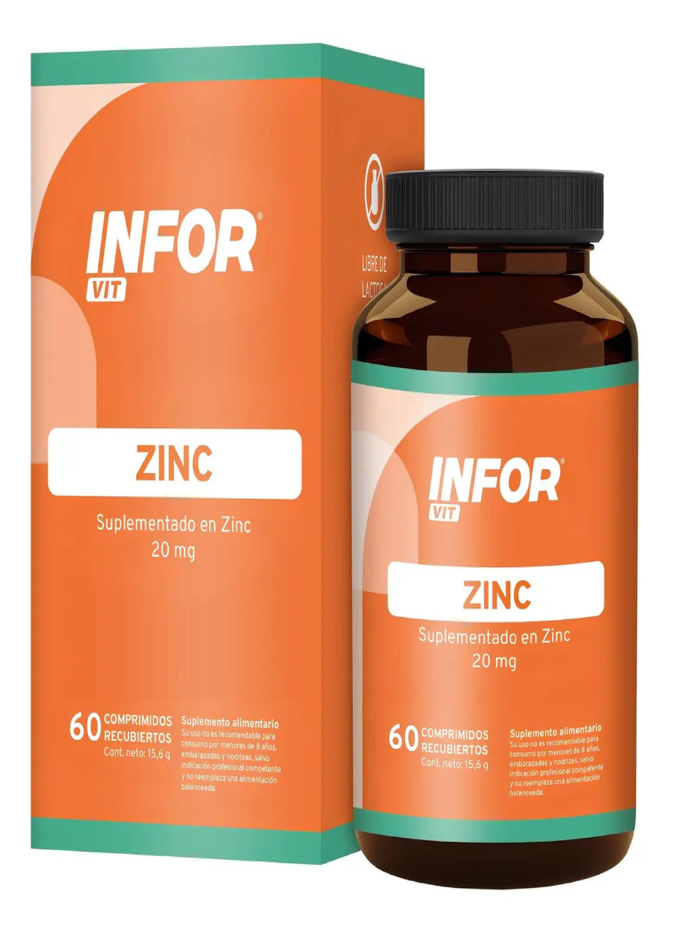 Infor Vit Zinc 60 Comp Refuerzo Inmune Piel U as Y Cabello-0