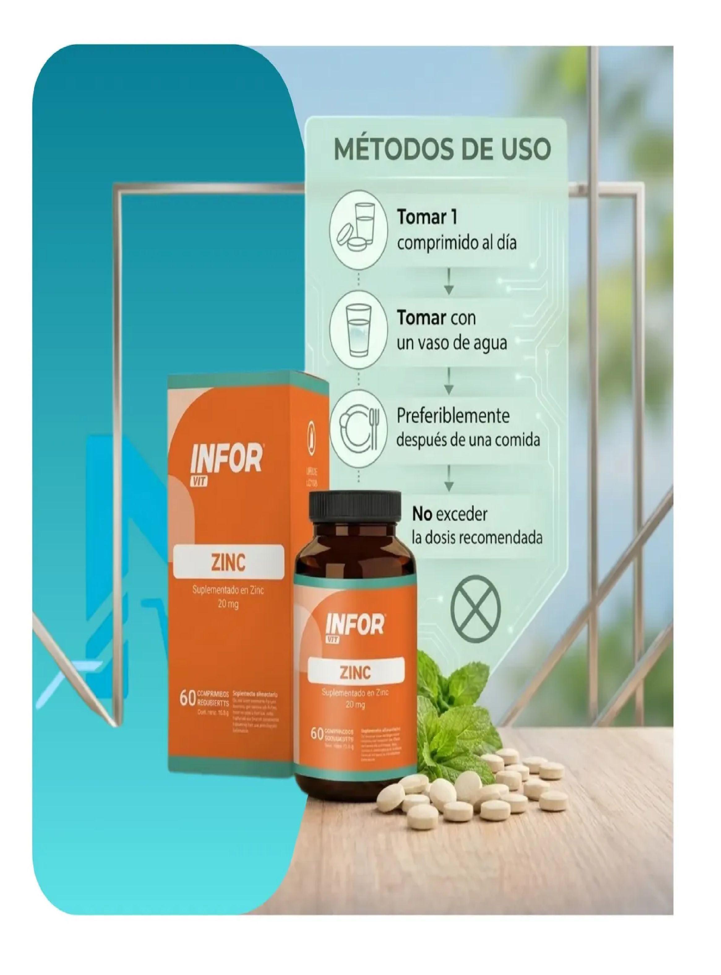 Infor Vit Zinc 60 Comp Refuerzo Inmune Piel U as Y Cabello-6
