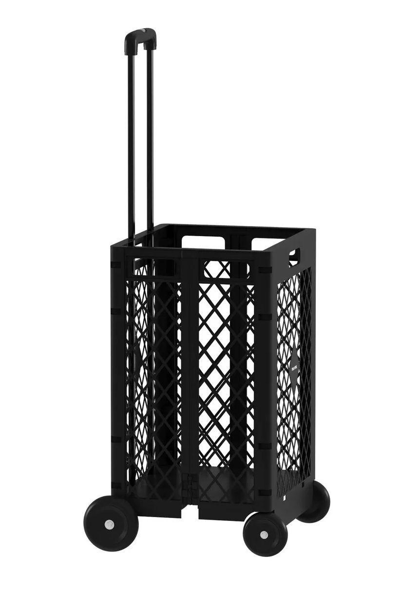 Carrito De Compras Plegable 4 Ruedas Hasta 30kg Multiuso Negro-2