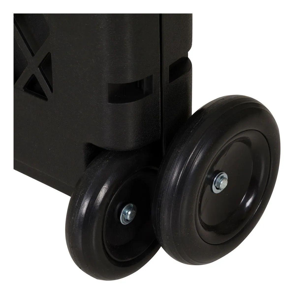 Carrito De Compras Plegable 4 Ruedas Hasta 30kg Multiuso Negro-3