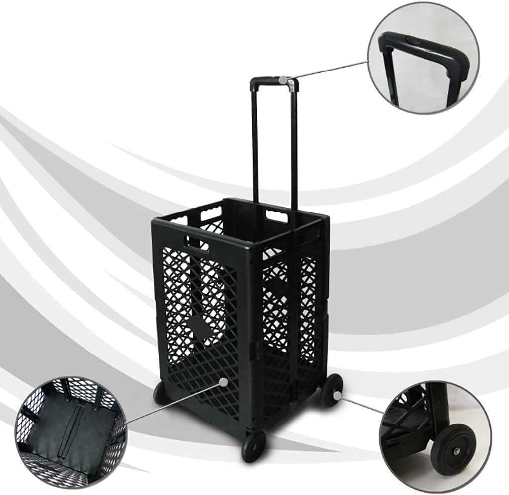 Carrito De Compras Plegable 4 Ruedas Hasta 30kg Multiuso Negro-6