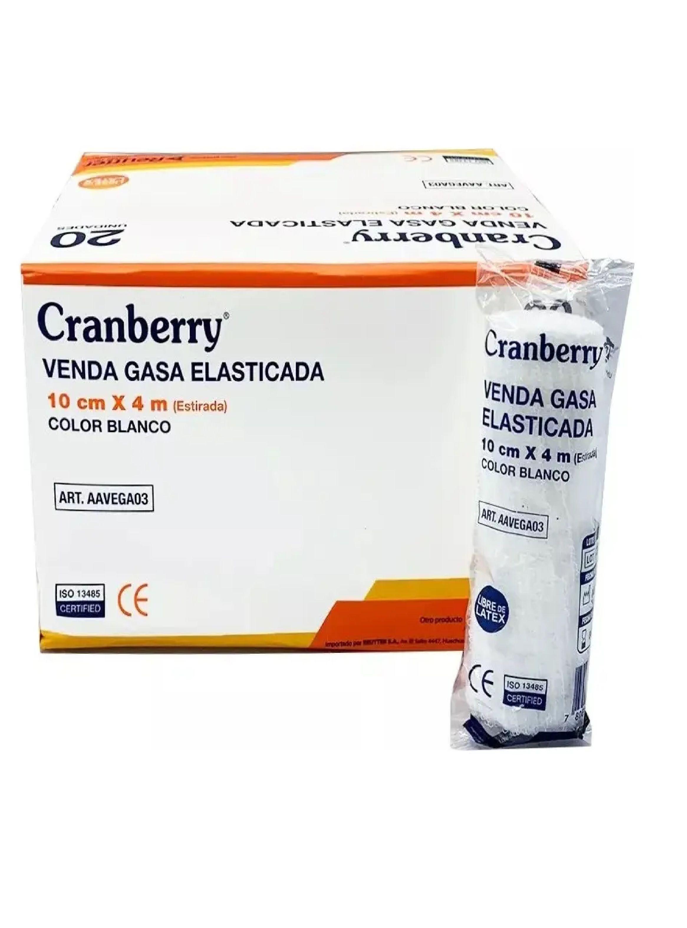 Venda Gasa Elasticada Blanca Cranberry 10cm X 4mts 20 Unds-0