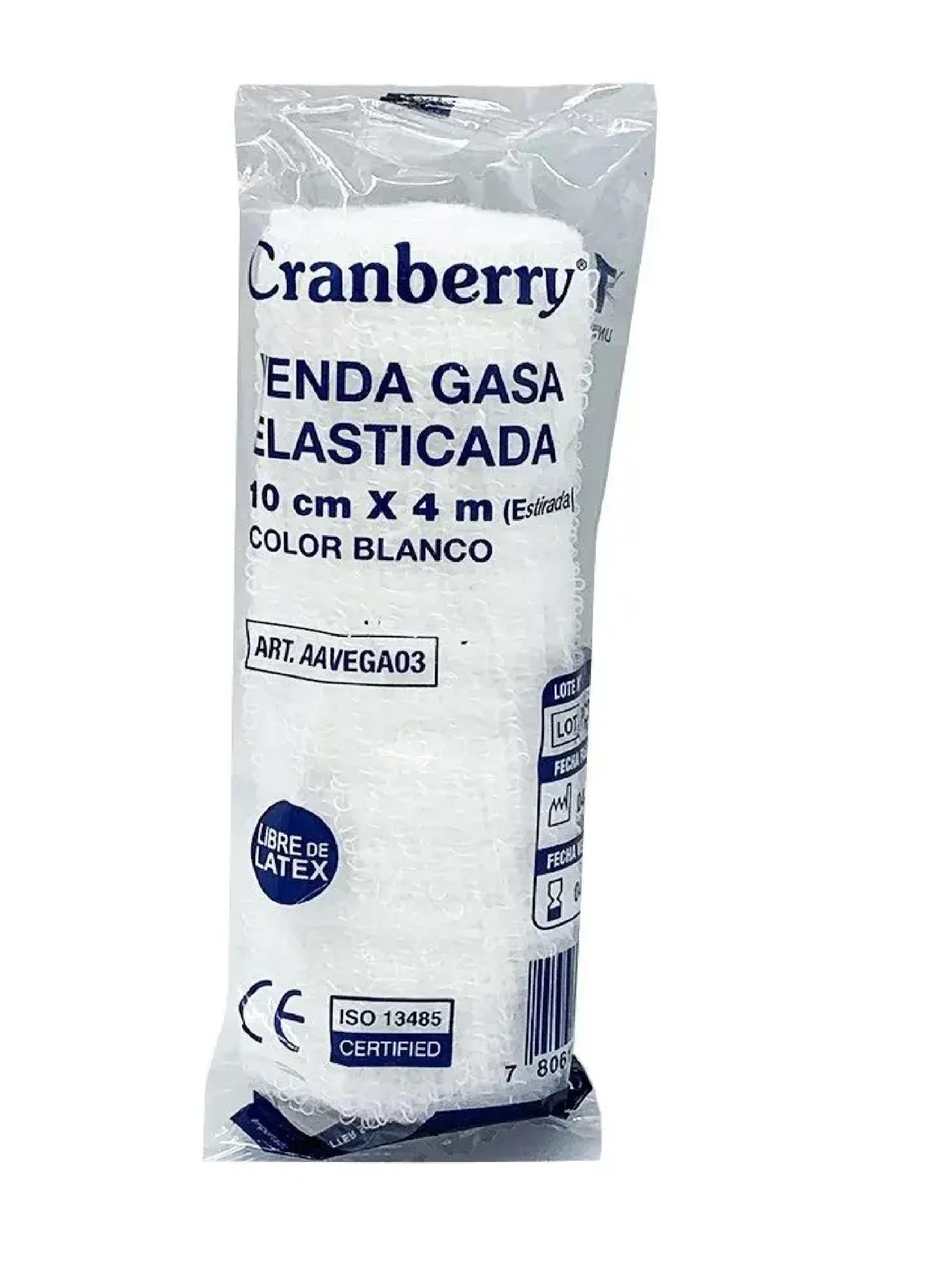 Venda Gasa Elasticada Blanca Cranberry 10cm X 4mts 20 Unds-2