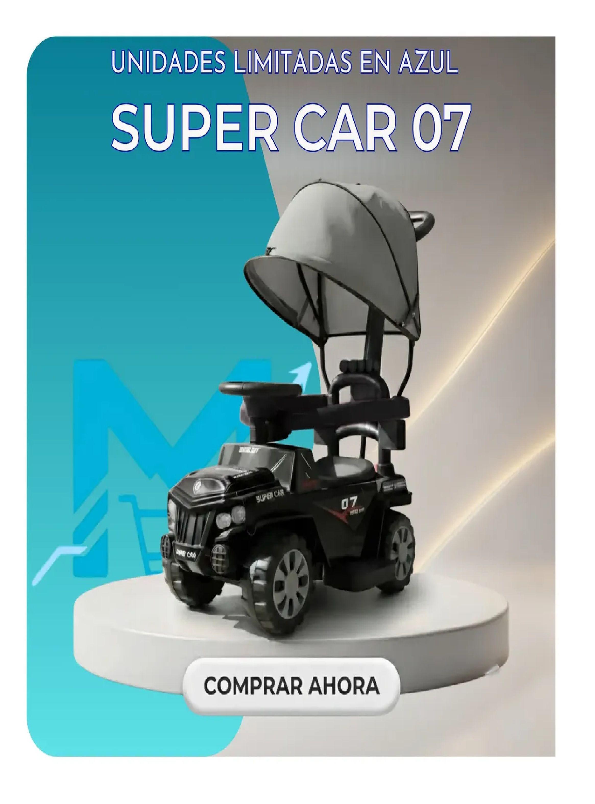 Carrito Montable Correpasillos Con Sombrilla Luces Y Sonido Negro-4