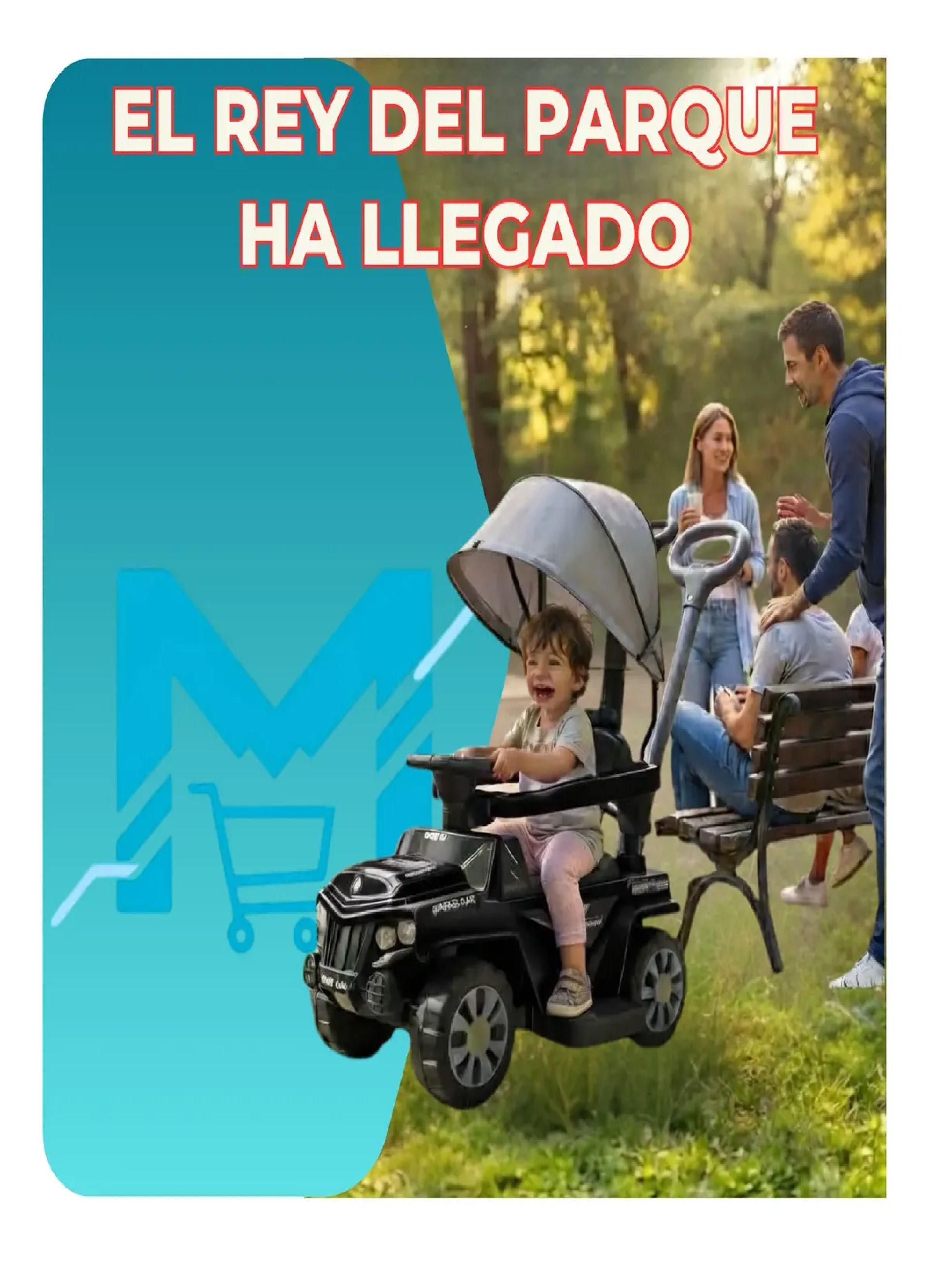Carrito Montable Correpasillos Con Sombrilla Luces Y Sonido Negro-5