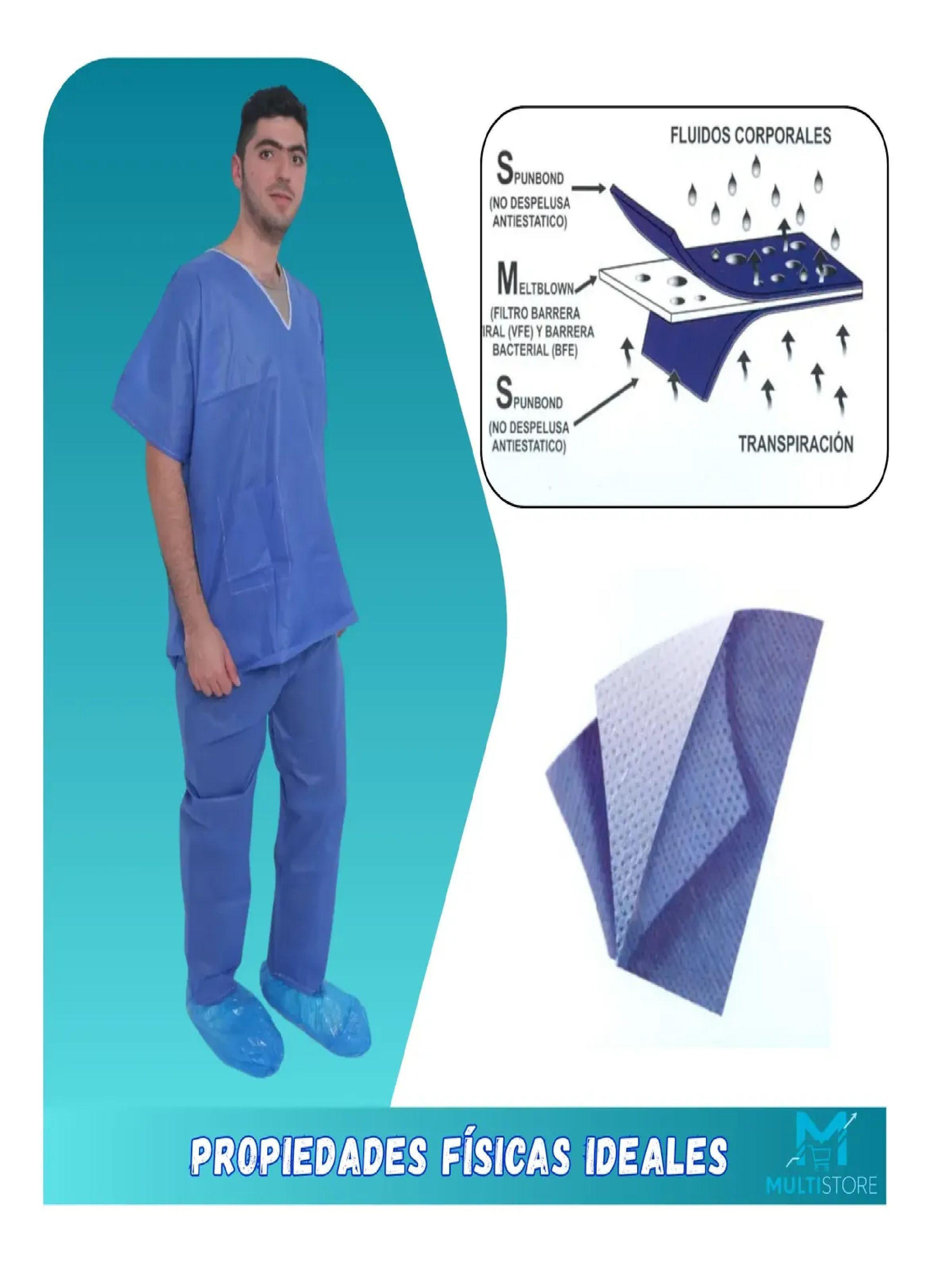 Traje Medico Desechable Ambo Sms Pack X 10 Polera Pantalon-3