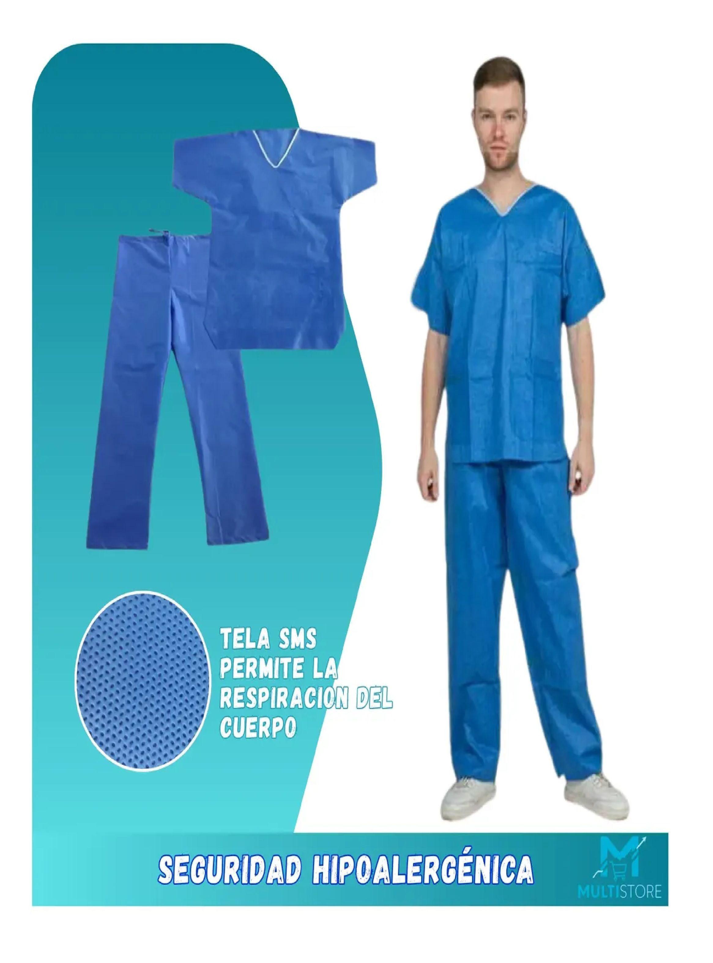 Traje Medico Desechable Ambo Sms Pack X 10 Polera Pantalon-4