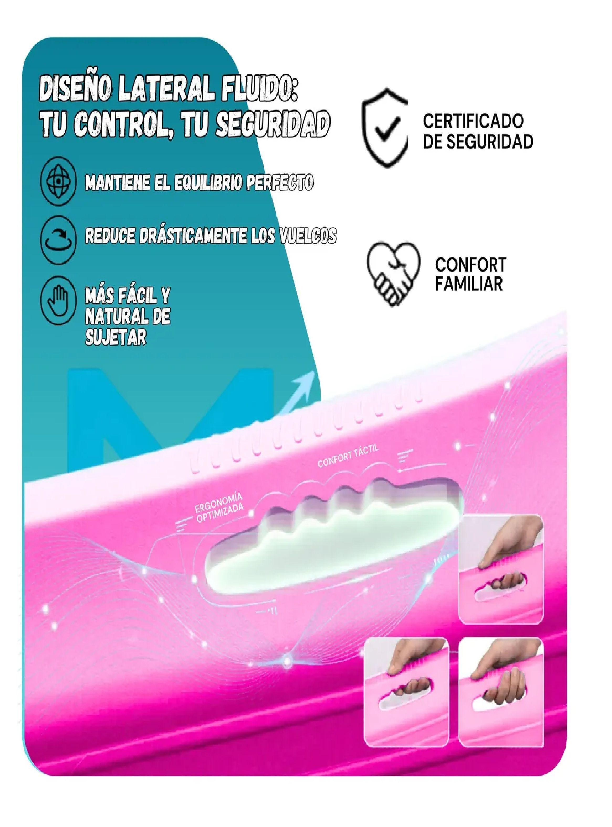 Trineo Nieve Deslizador Infantil Adulto 2puestos 120 Cm Rosa-6