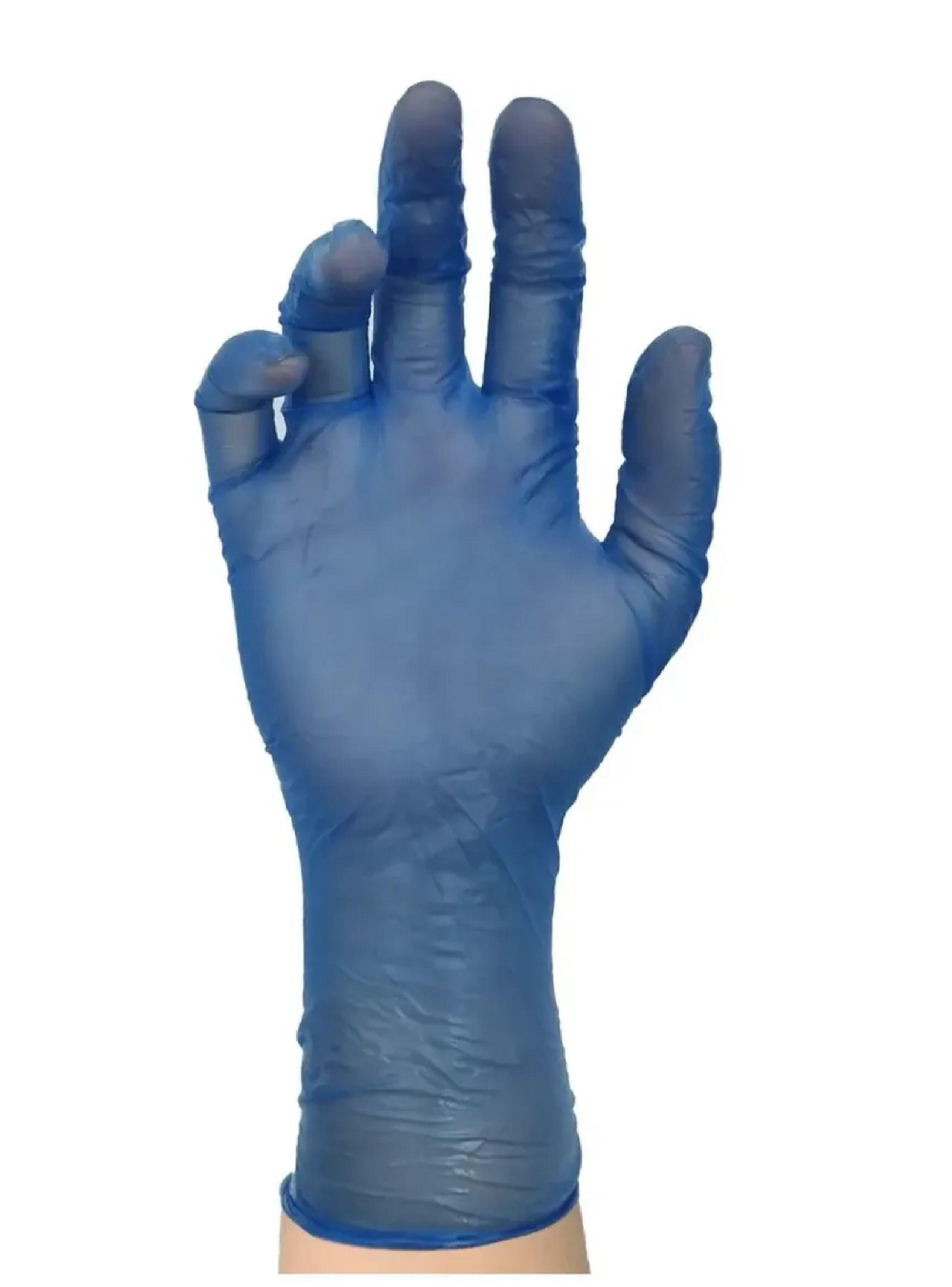 Guante Vinilo Azul Tresor L Sin Polvo Pack X 500 Unidades-3