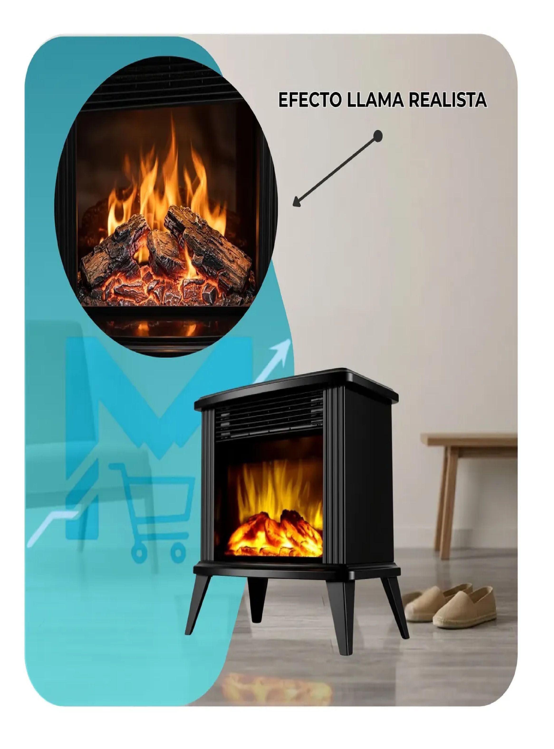 Estufa Chimenea Electrica Nex 1600w Efecto Llama Realista-5