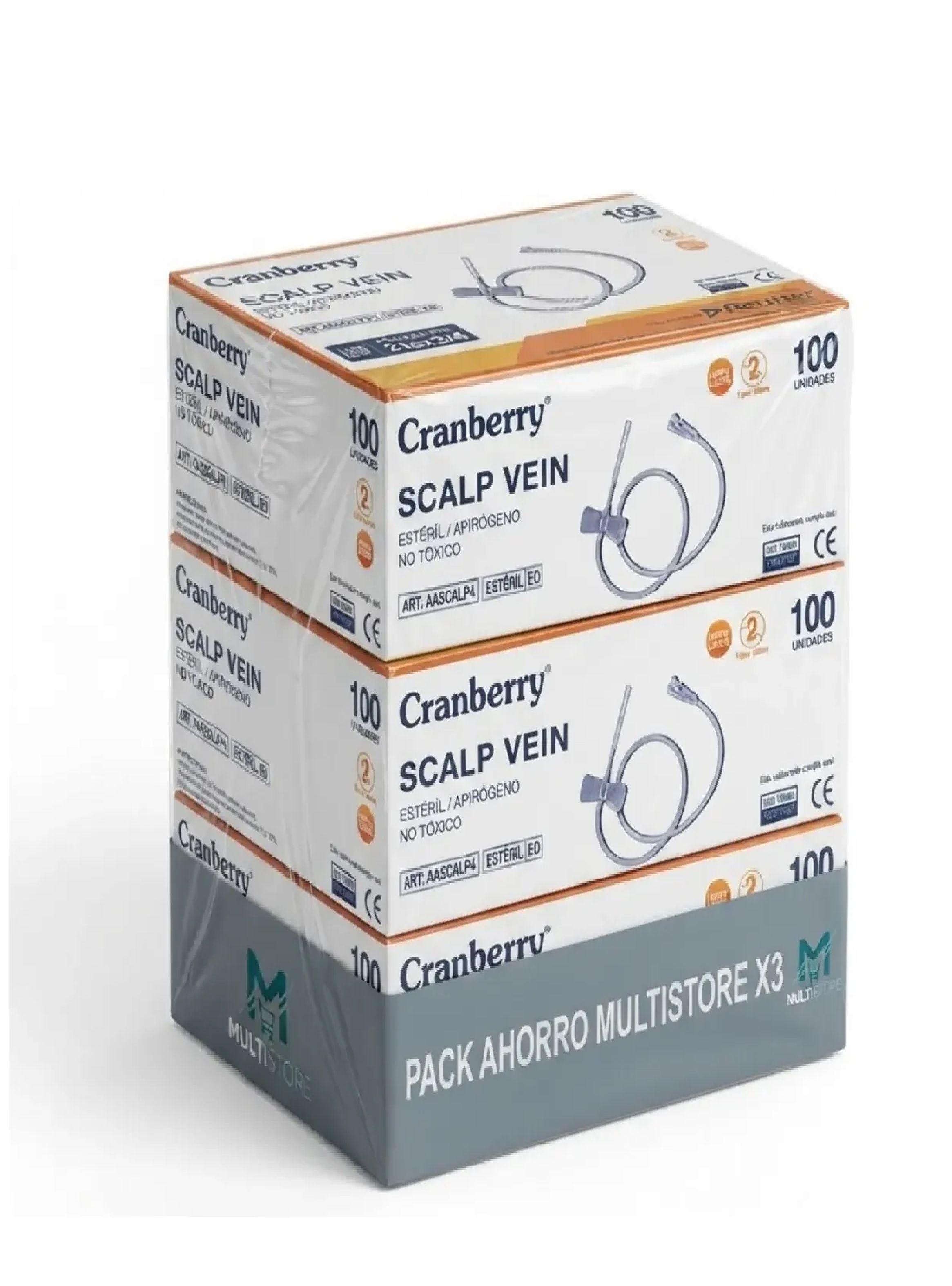 Aguja Mariposa 21g X Tres Cuartos Cranberry Scalp Vein Pack 300 Un-0