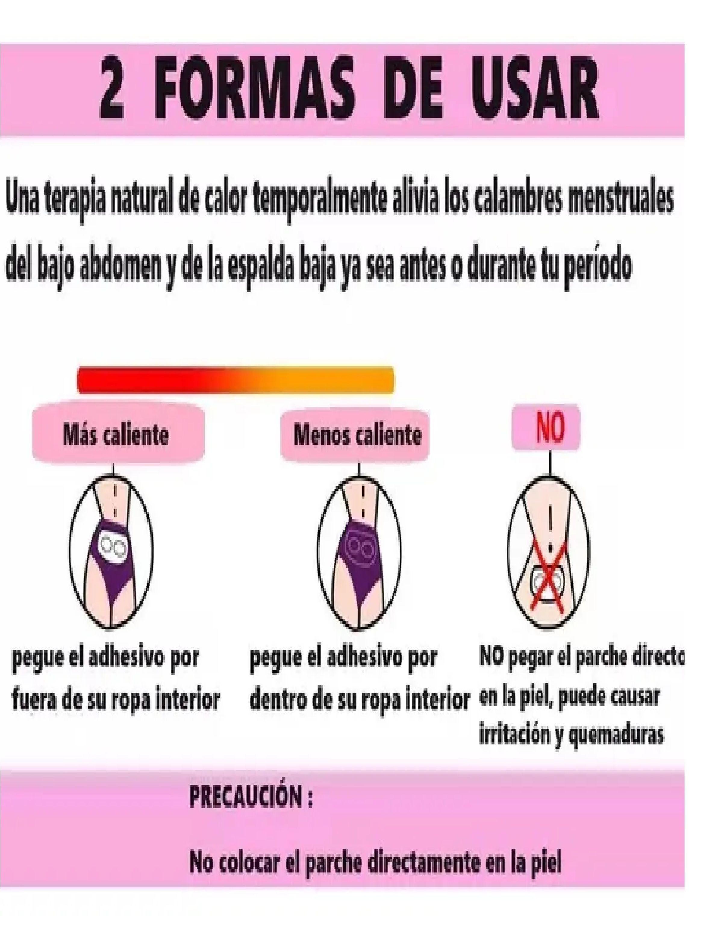 Parches Menstruales Termico Alivia Dolor Colicos 8 Unidades-3