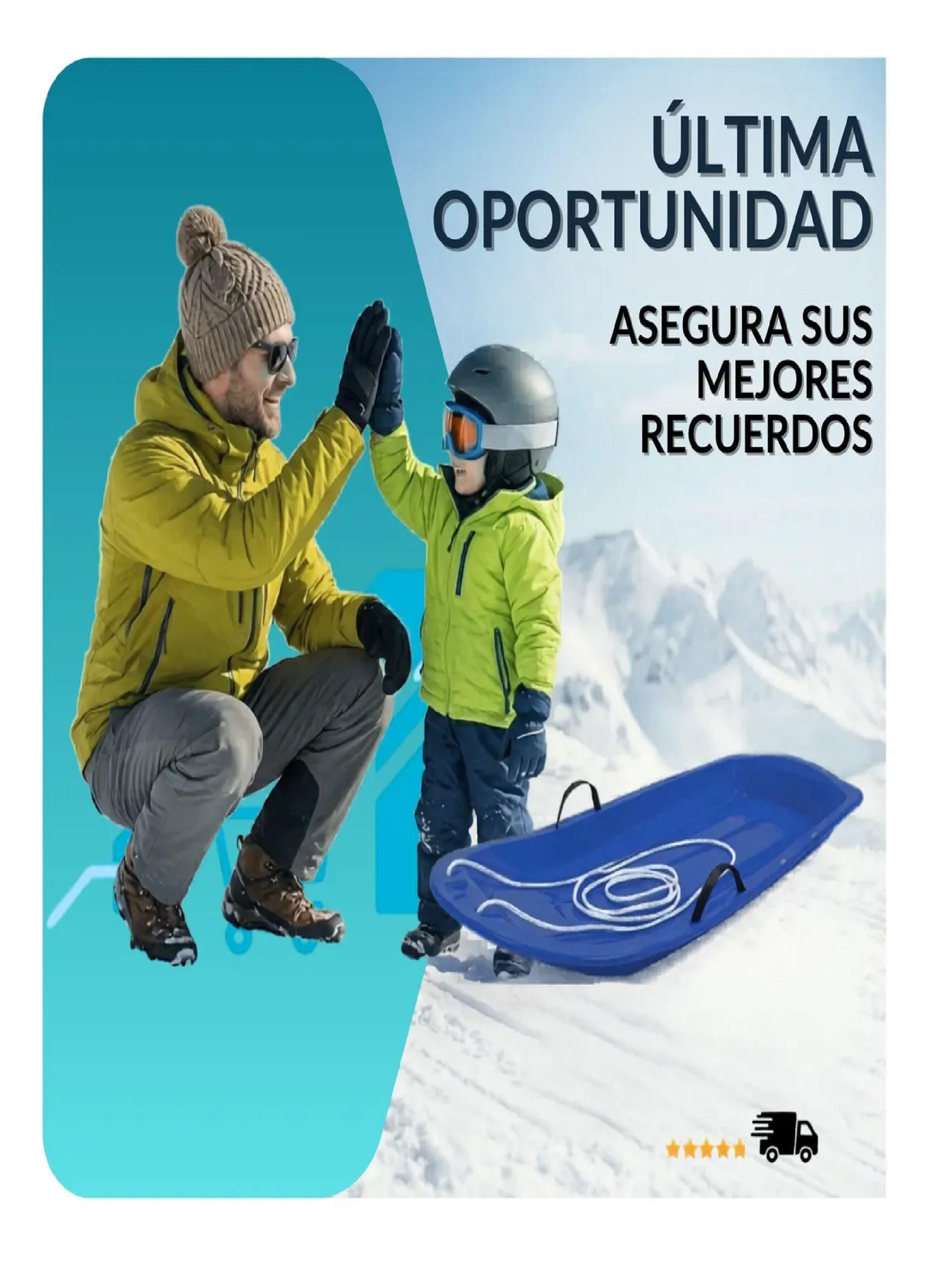 Trineo Nieve Deslizante Con Agarre Y Cuerda Ni os Y Adultos Azul-2