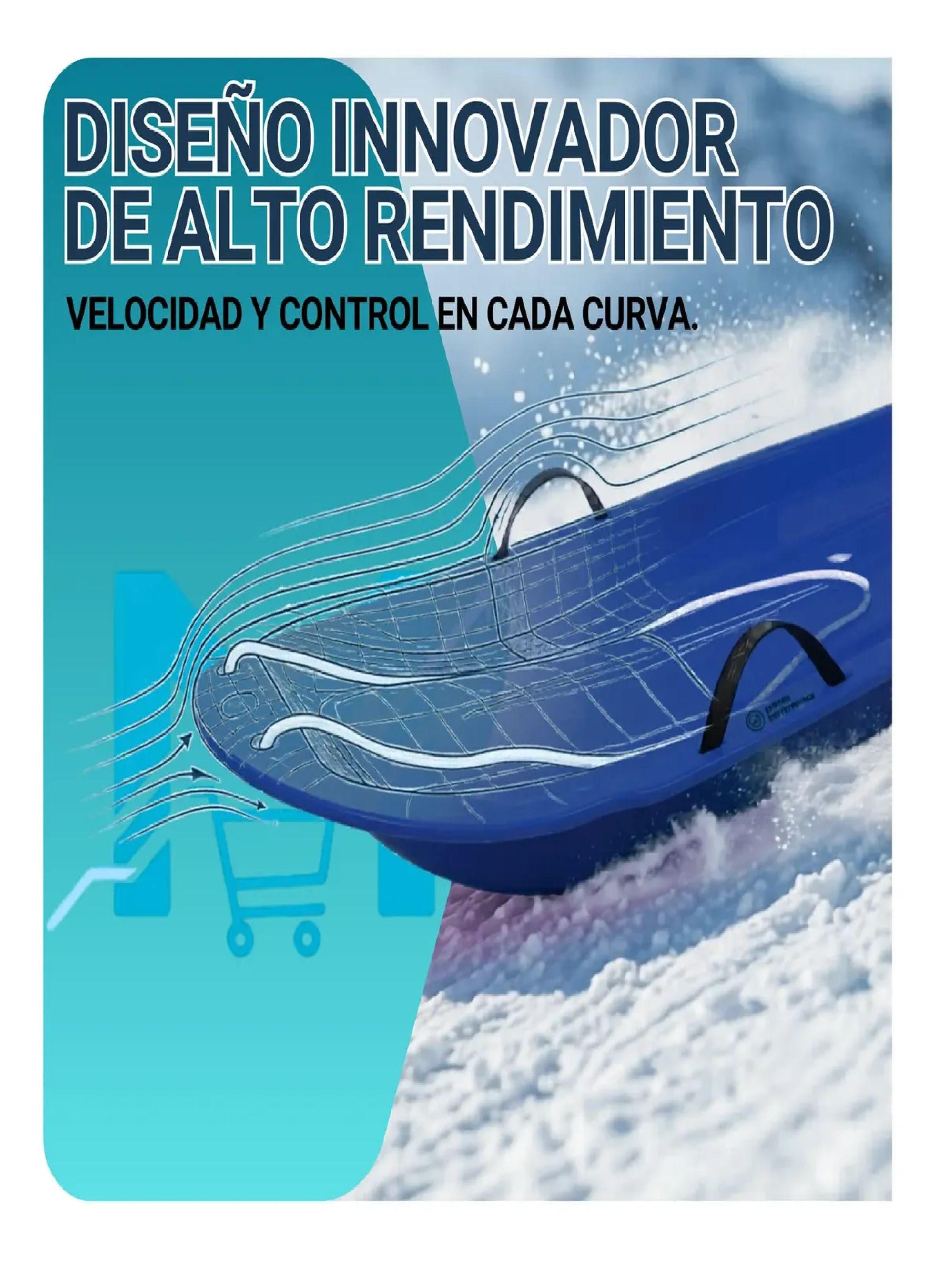 Trineo Nieve Deslizante Con Agarre Y Cuerda Ni os Y Adultos Azul-3