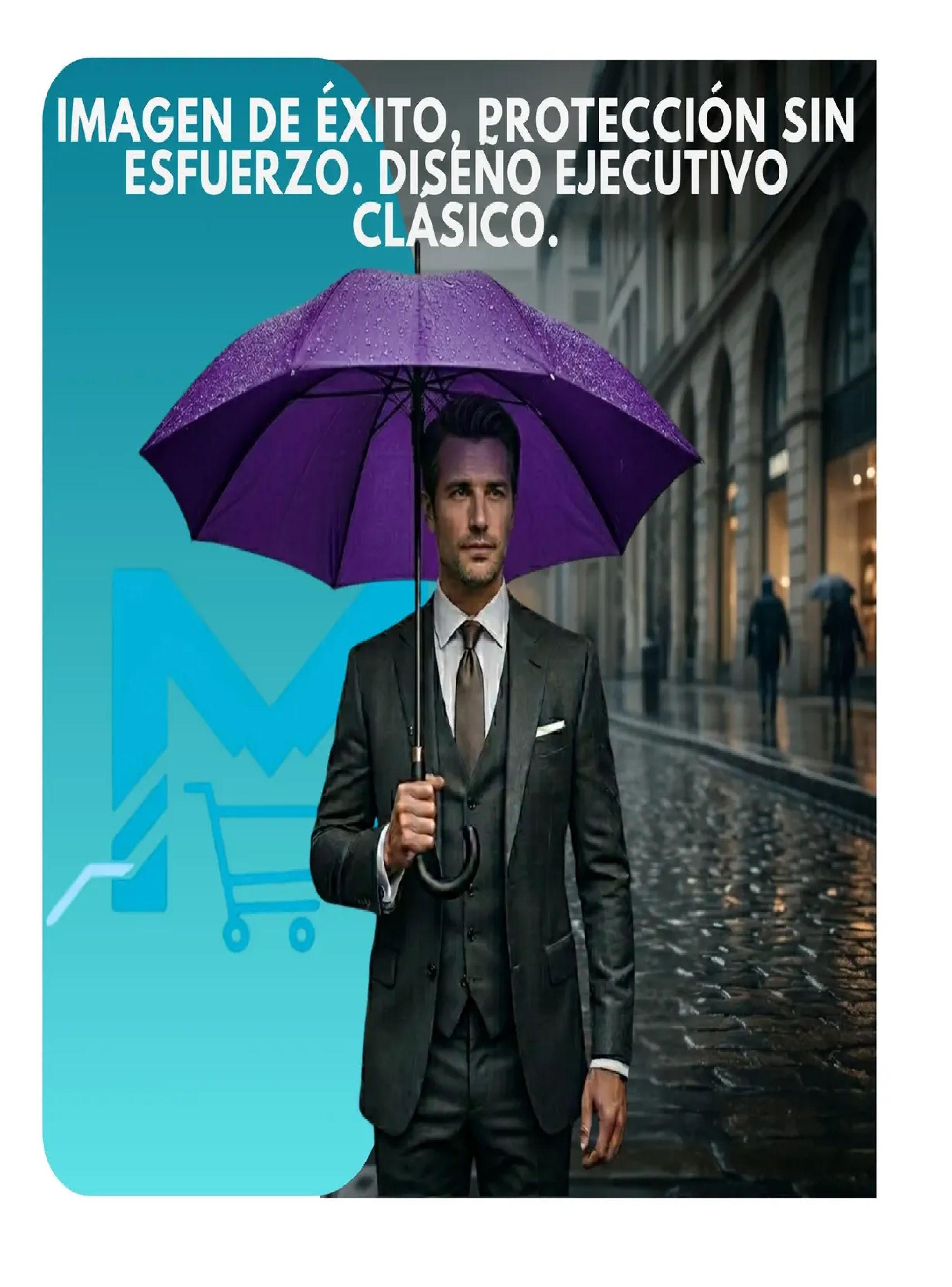 Paraguas Ejecutivo Automatico 100cm Proteccion Uv Reforzado Morado-3