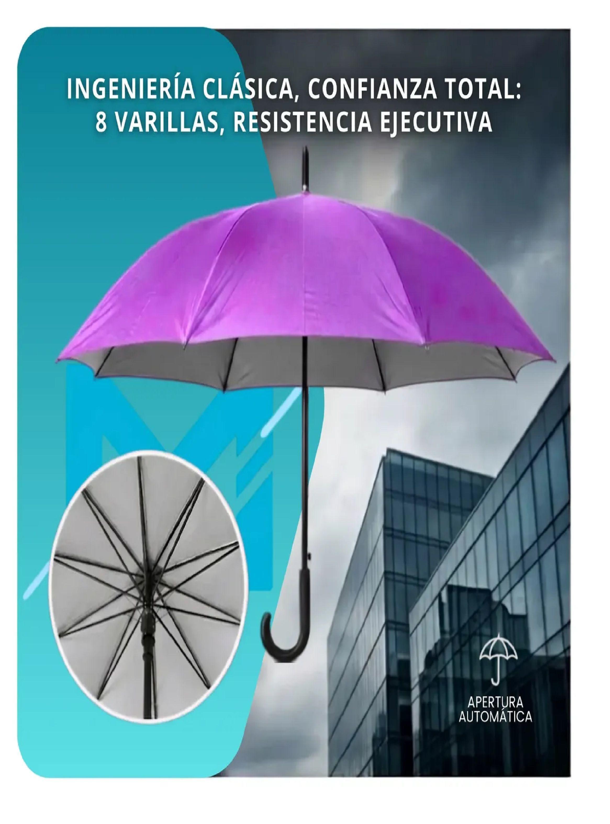 Paraguas Ejecutivo Automatico 100cm Proteccion Uv Reforzado Morado-3