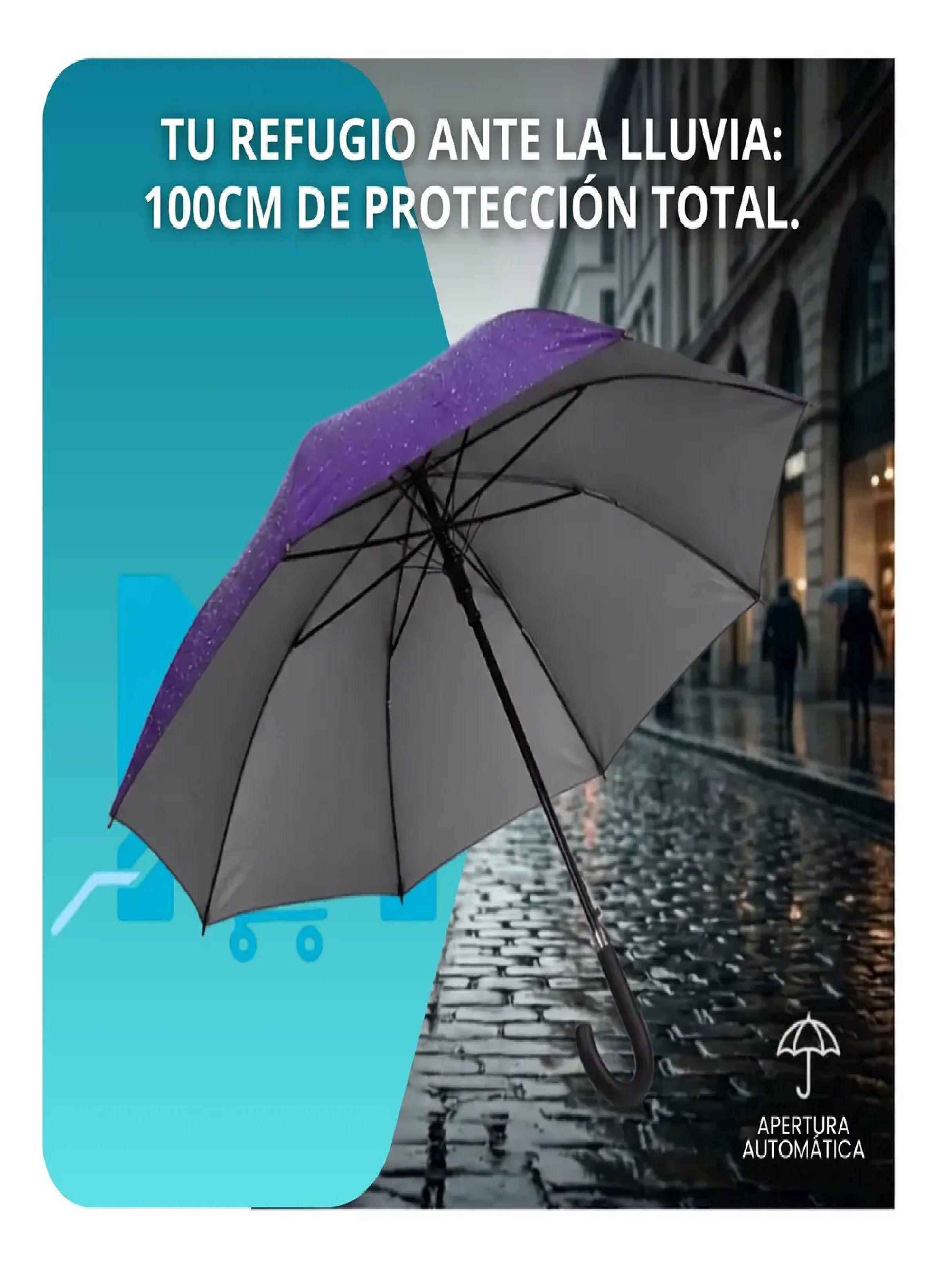 Paraguas Ejecutivo Automatico 100cm Proteccion Uv Reforzado Morado-4