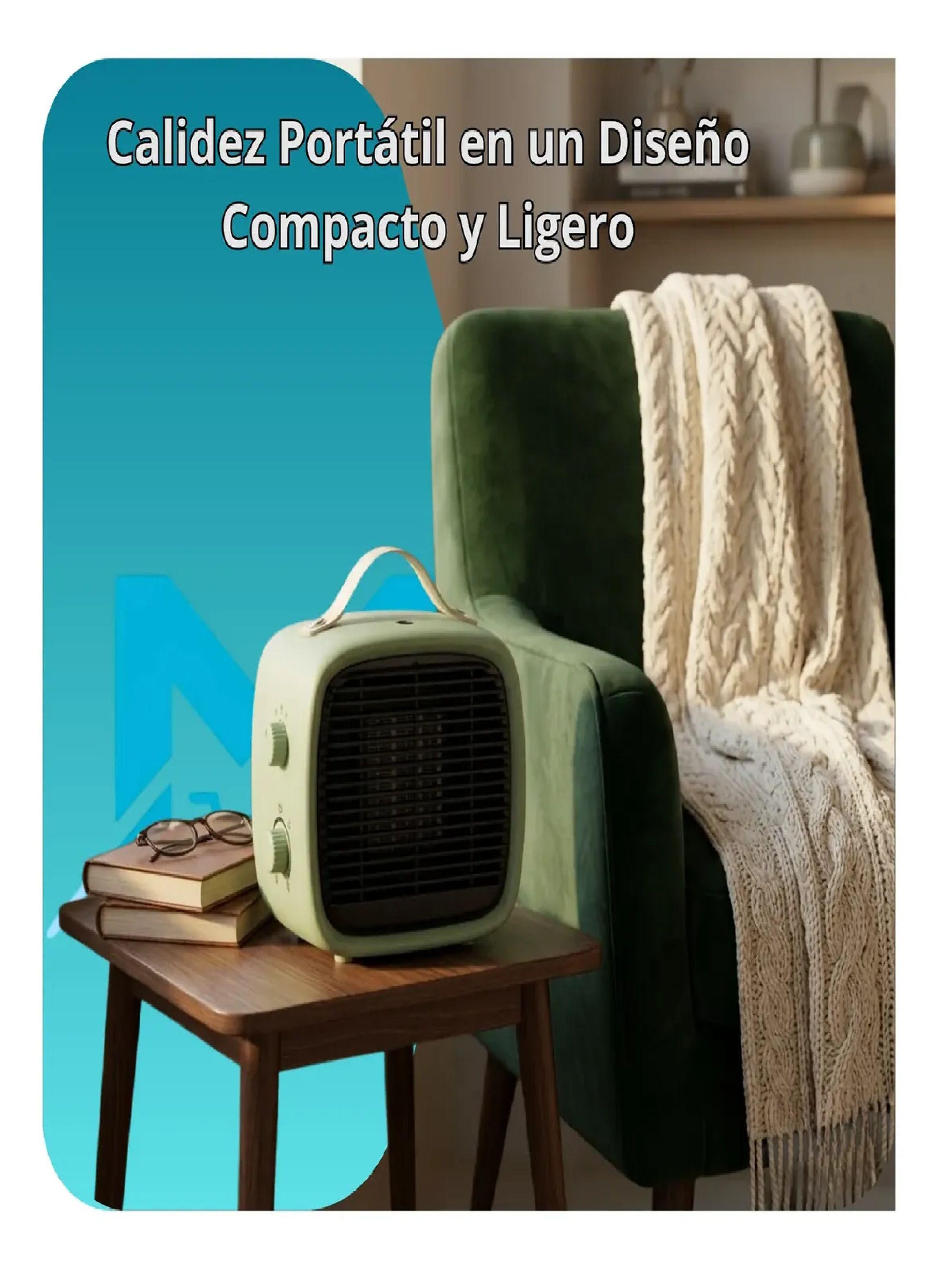 Calefactor Termoventilador Ceramico Nex Compacto Antivuelco Verde-4