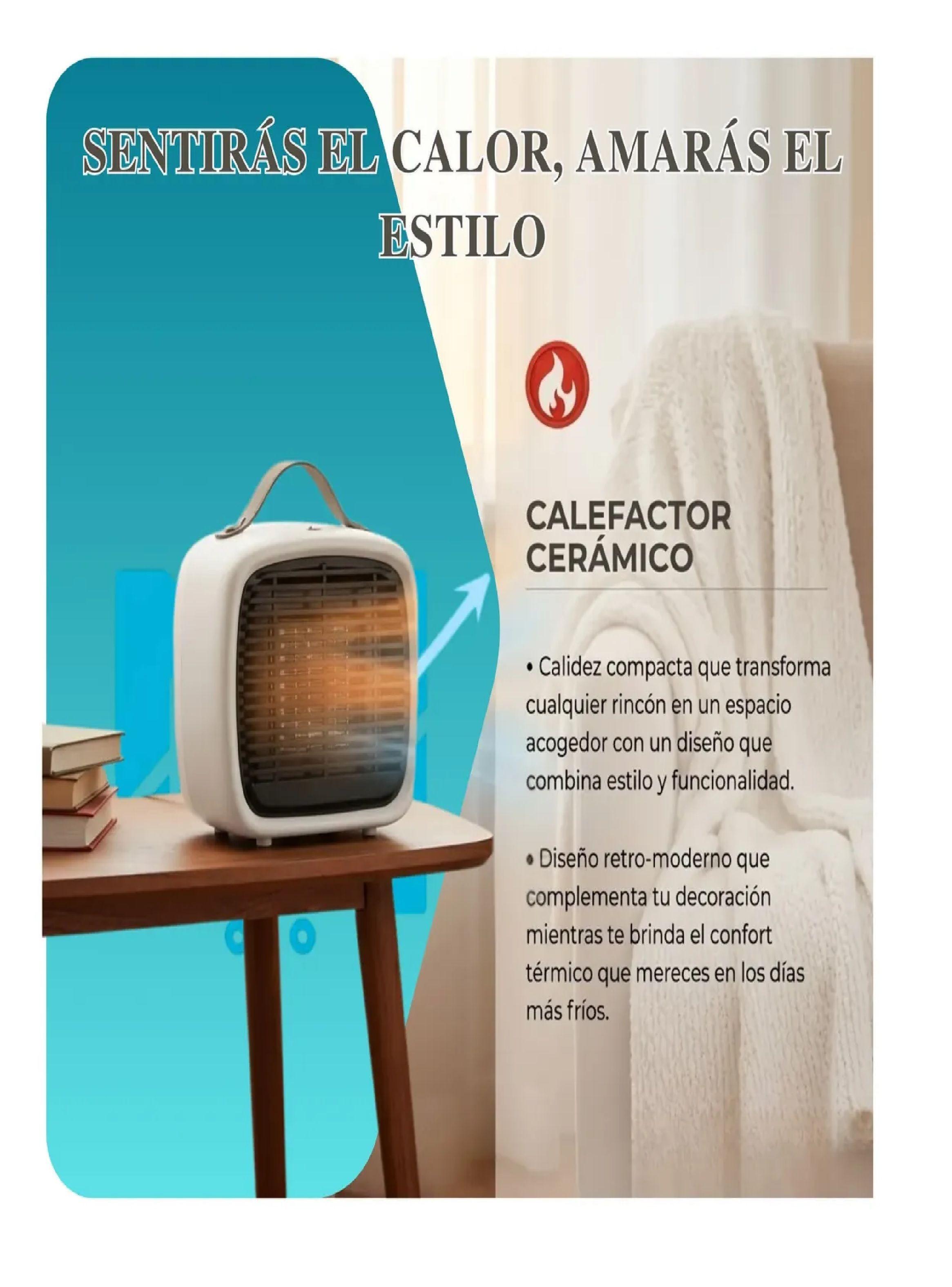 Calefactor Termoventilador Ceramico Nex Compacto Antivuelco Blanco-3