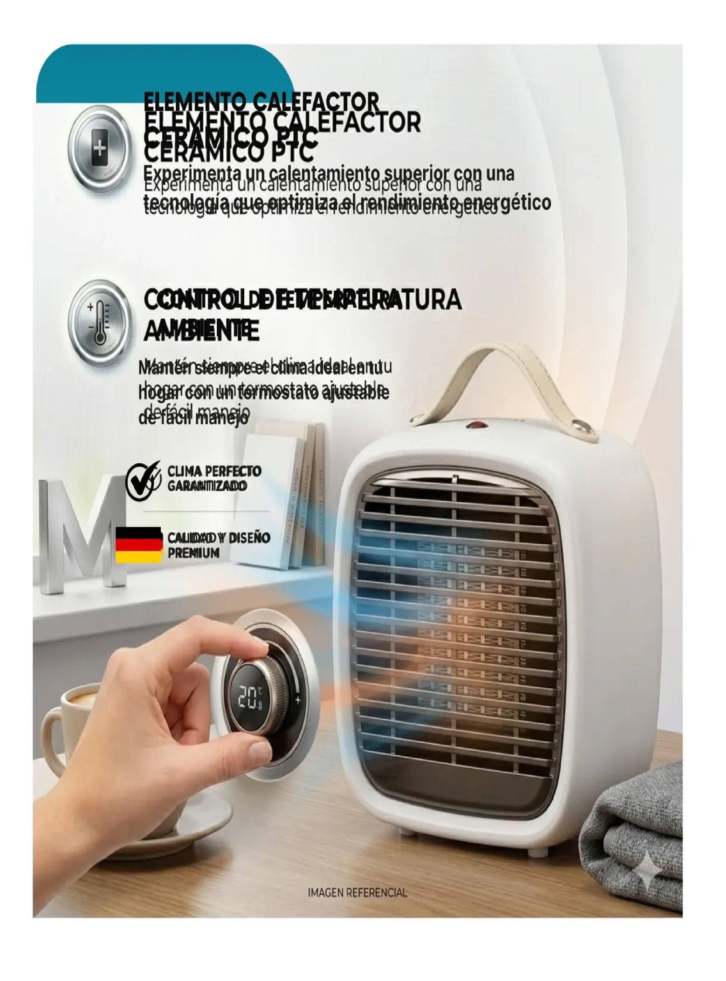 Calefactor Termoventilador Ceramico Nex Compacto Antivuelco Blanco-5