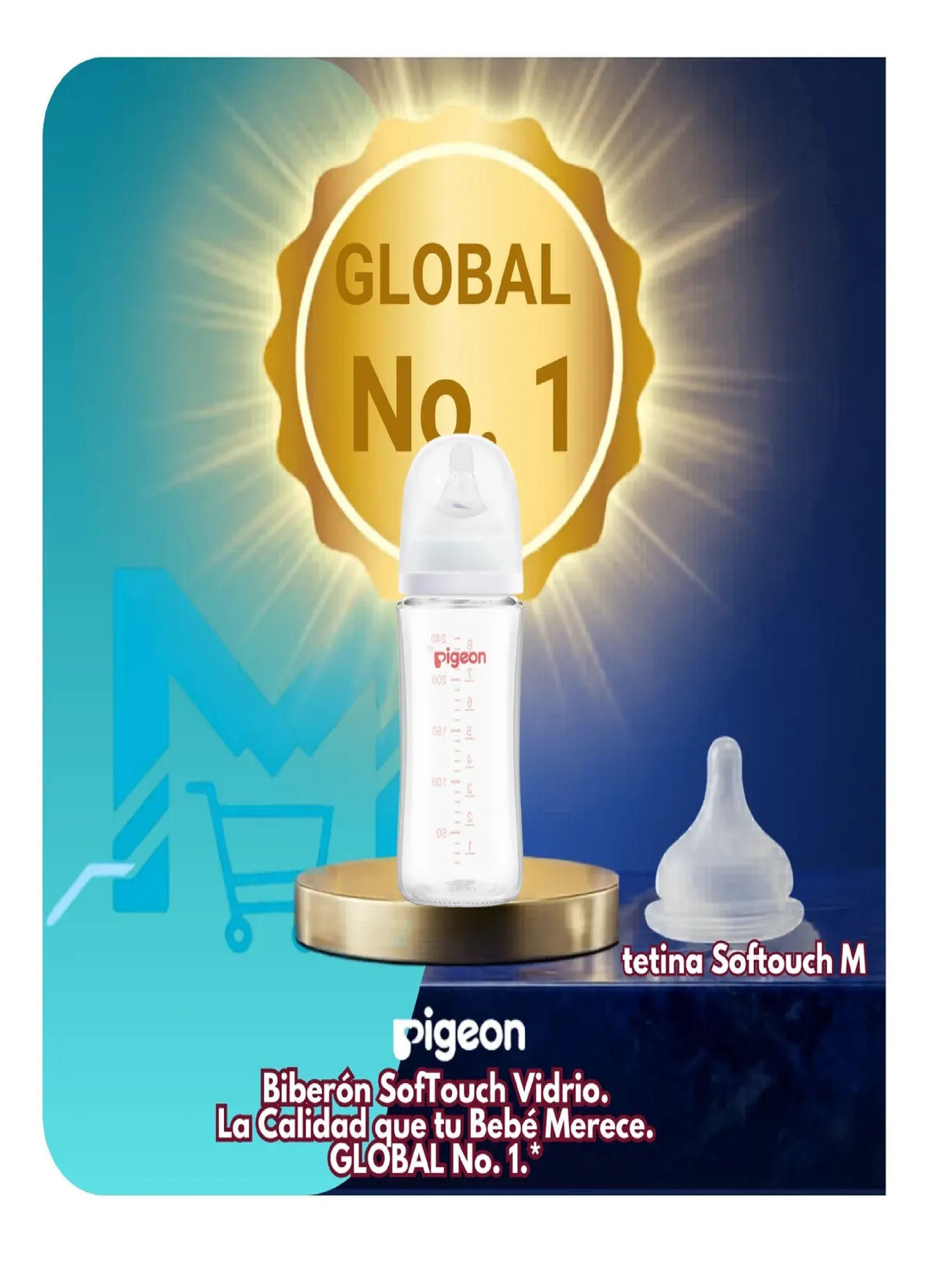 Mamadera Vidrio Pigeon Softouch 240ml Anticolico Biberon-5