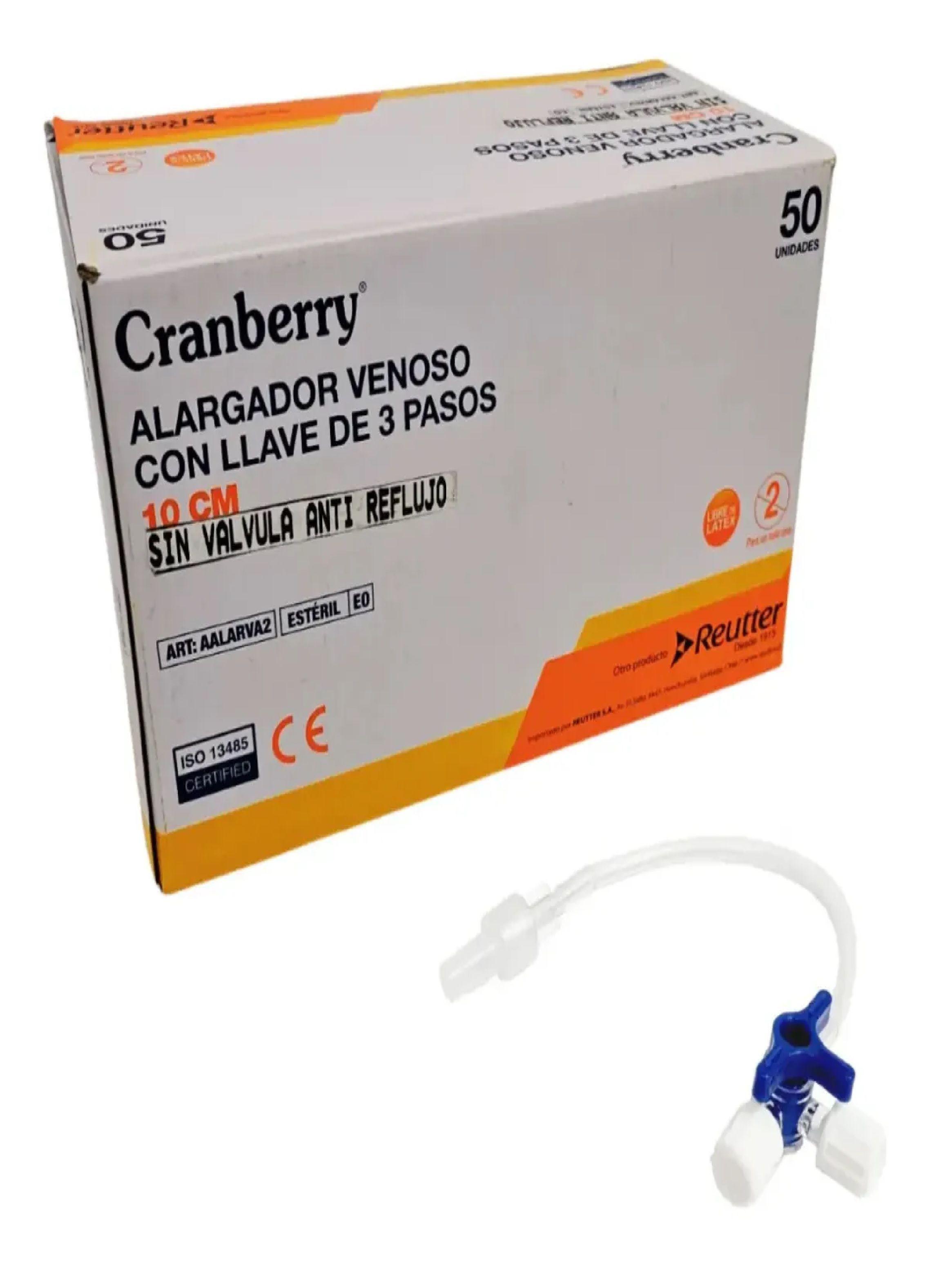 Alargador Venoso Con Llave 3 Pasos 10cm 50uni Cranberry-0