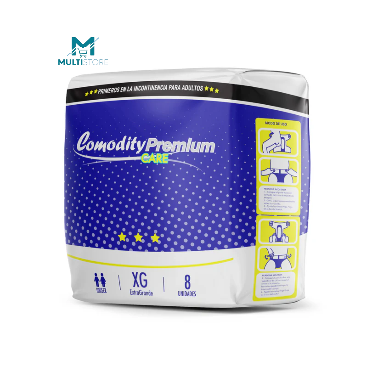 Pañal Adulto Comodity Premium X8 Incontinencia Severa Mediano-3