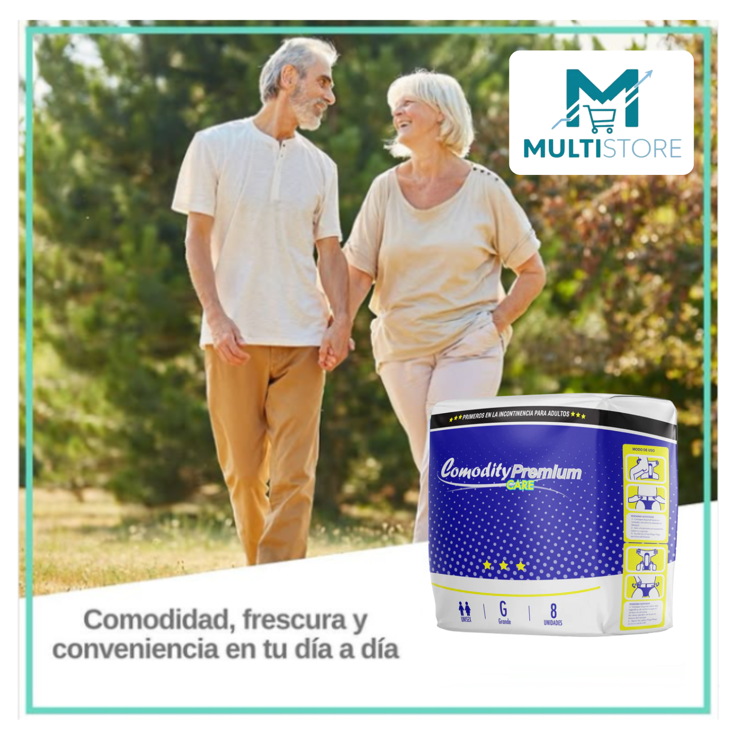 Pañal Adulto Comodity Premium X8 Incontinencia Severa Mediano-4