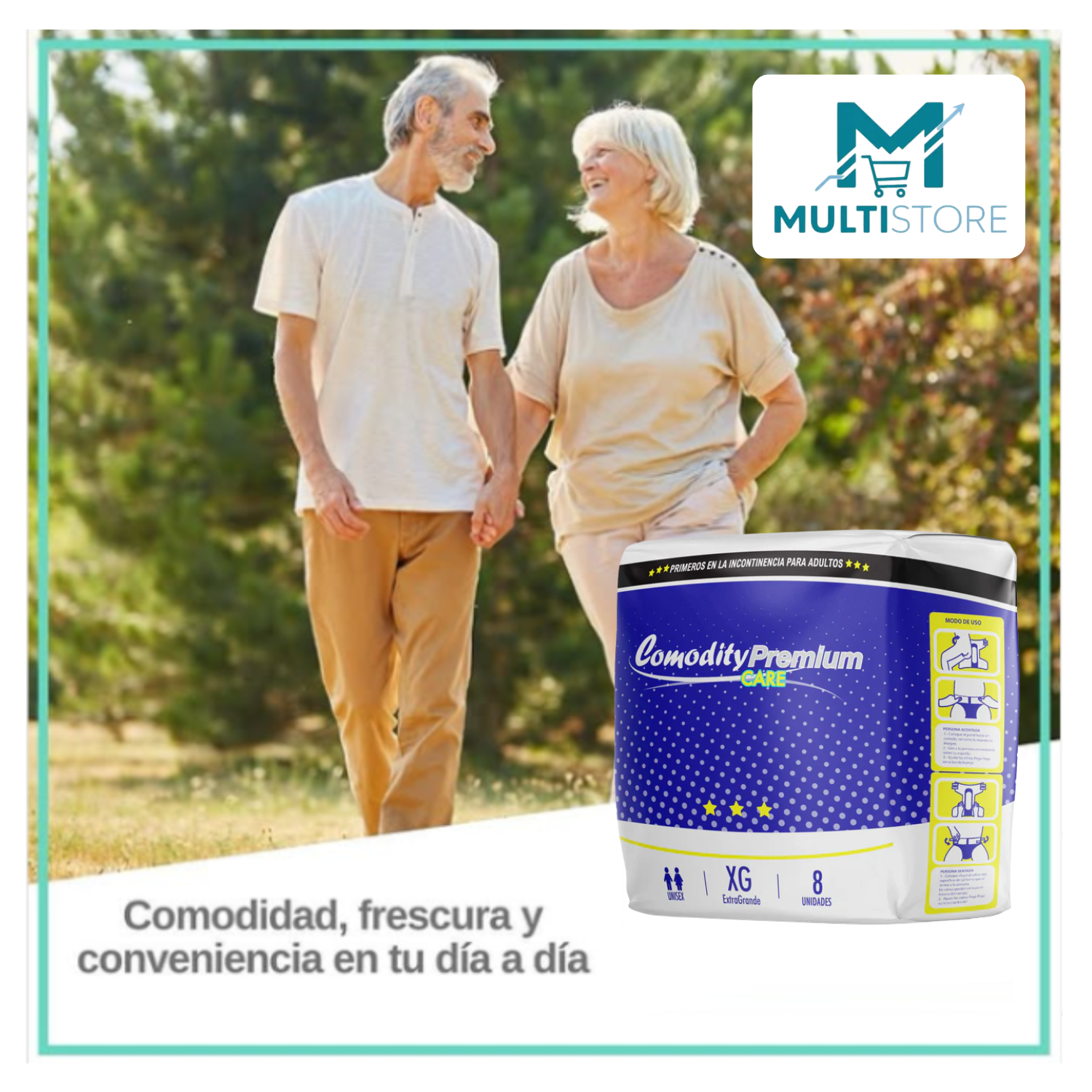 Pañal Adulto Comodity Premium X8 Incontinencia Severa Mediano-5