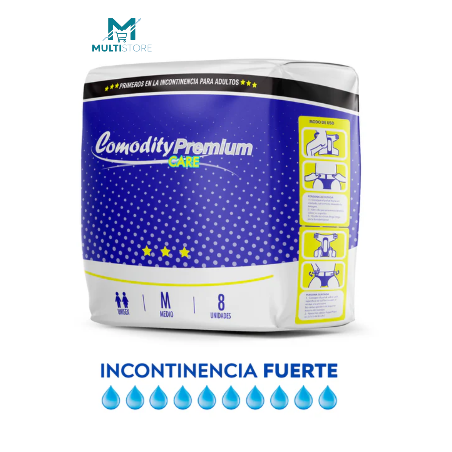 Pañal Adulto Comodity Premium X8 Incontinencia Severa Mediano-6