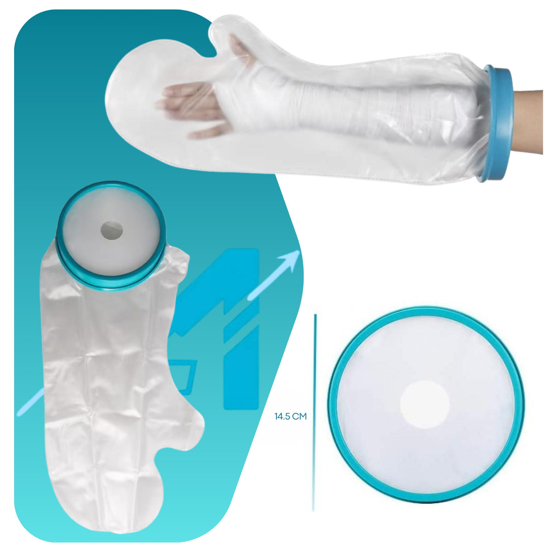 Protector De Yeso Antebrazo Completo Adulto 100 Impermeable-3