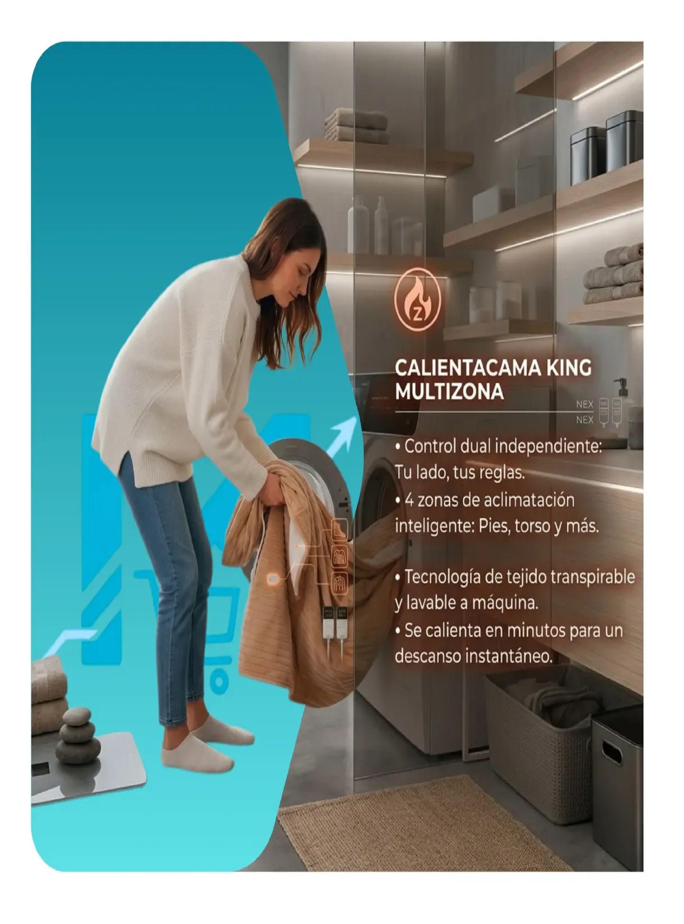 Calientacamas King Multizona 9 Nivel Calor Y Doble Control-4