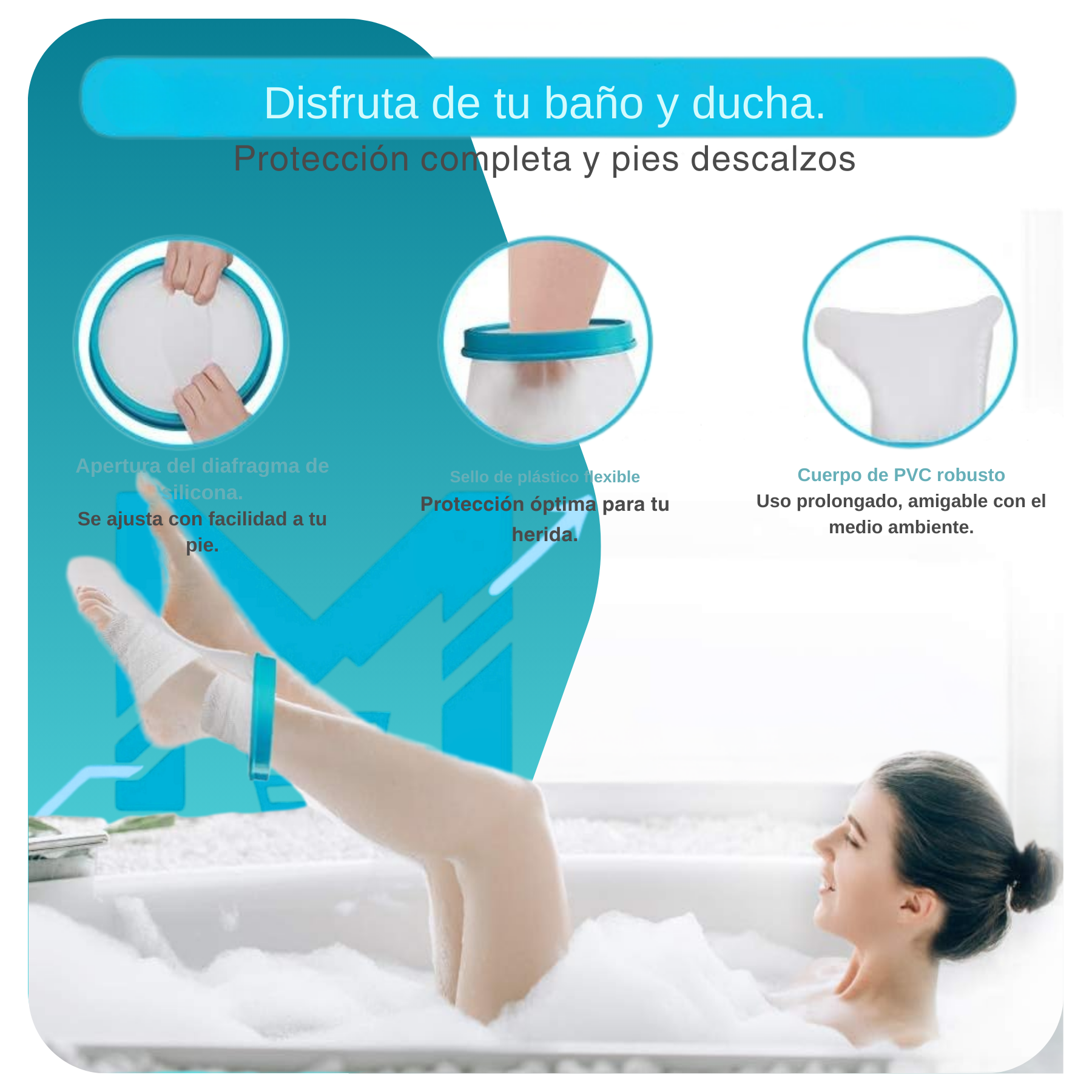 Protector Funda De Yeso Impermeable Pie Adulto 100 hermetico-2