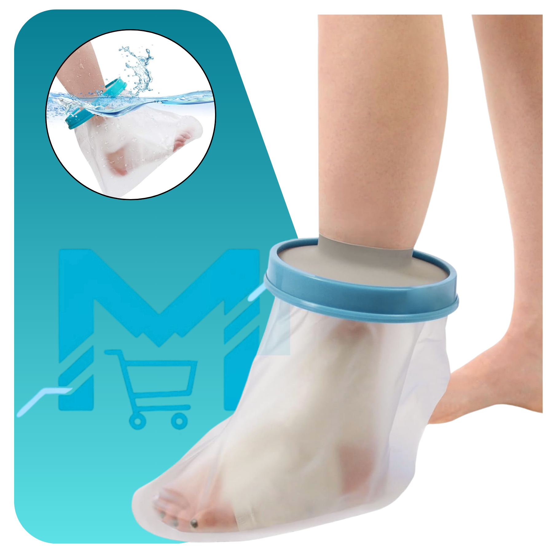 Protector Funda De Yeso Impermeable Pie Adulto 100 hermetico-3