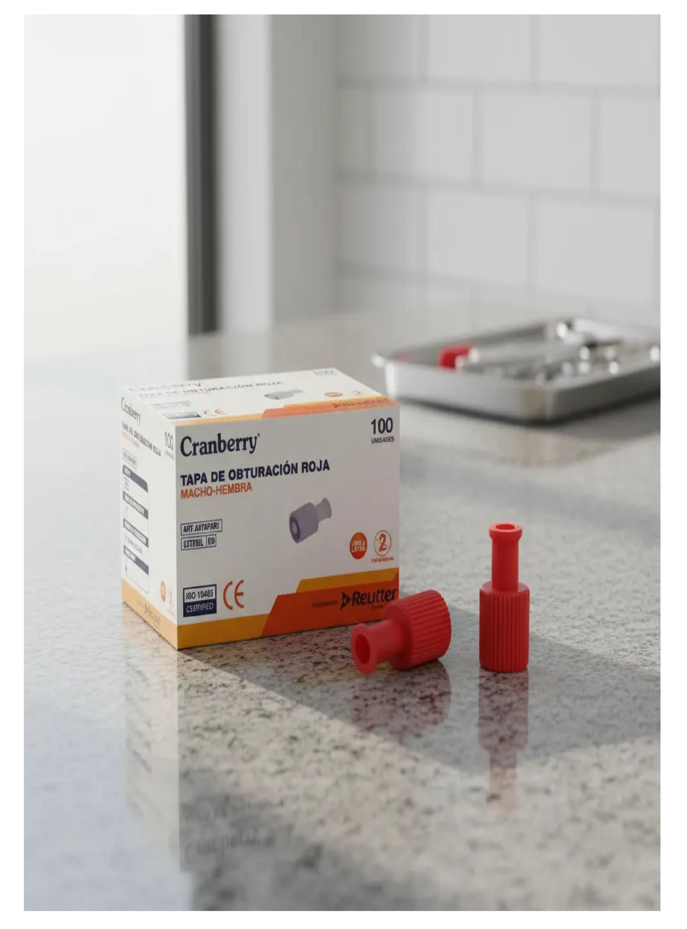 Tapa Obturacion Roja Macho hembra Cranberry Caja X100 Unid-2
