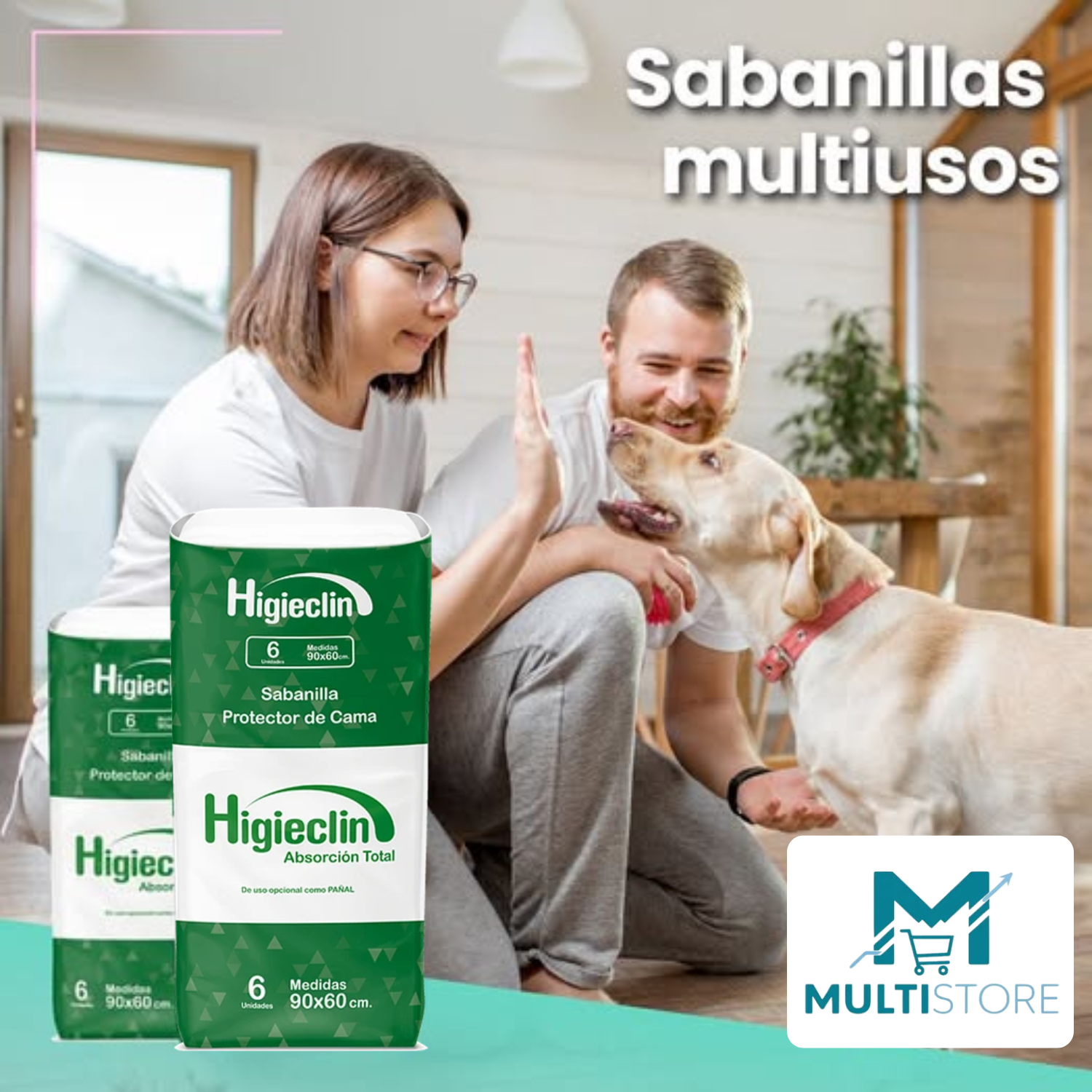 Sabanilla Protectora Higieclin 90x60 Cm X6 Unids Desechable Centro de Cama-2