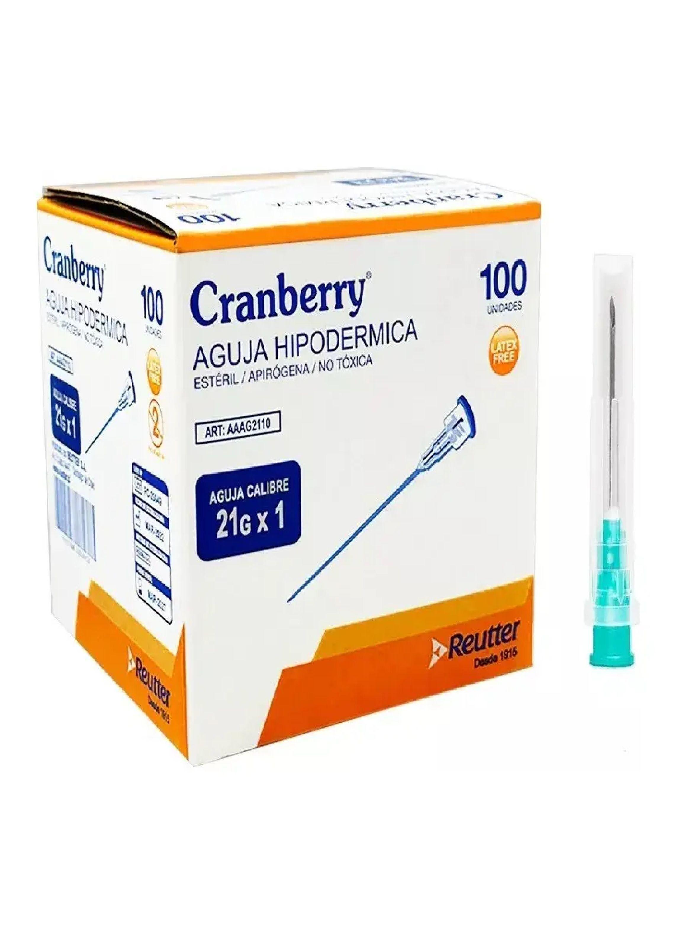 Aguja Hipodermica 21g X 1 Caja 100 Unidades Cranberry-0