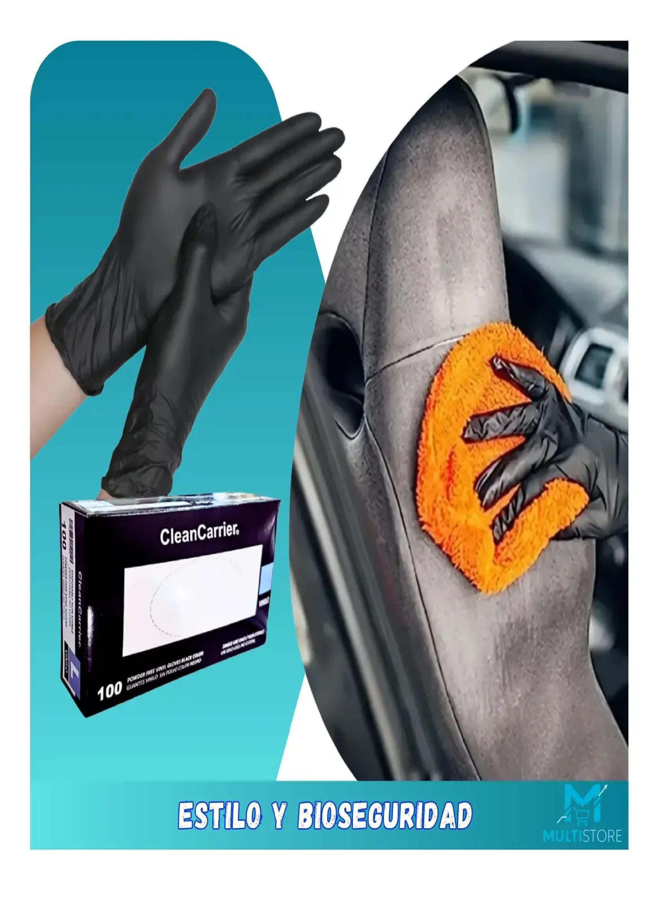 Pack X 500 Guantes De Vinilo Negro Cleancarrier Bioseguridad Talla L-2