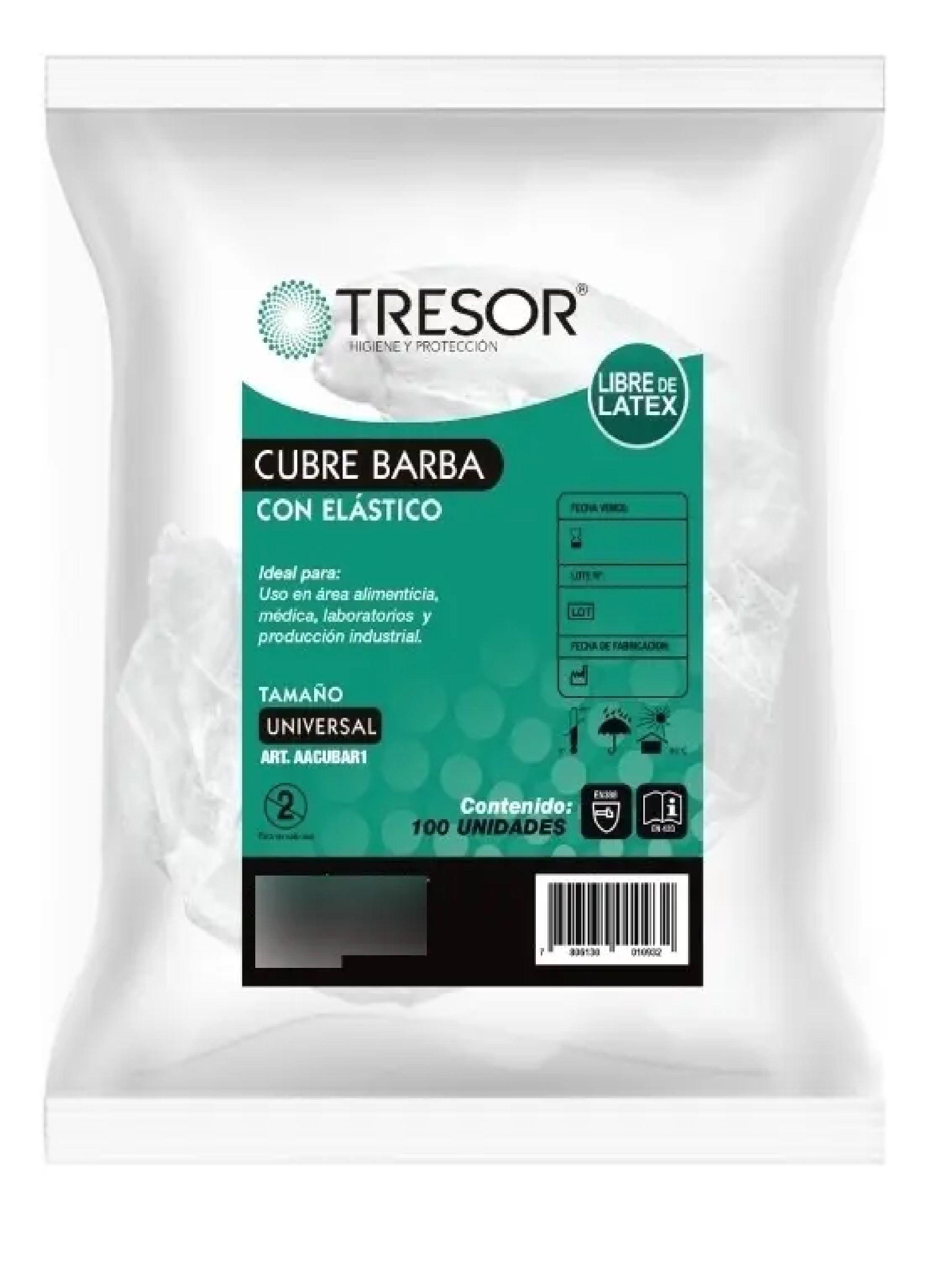 Cubre Barba Desechable Elastico Pack X2000uni Tresor Blanco-2